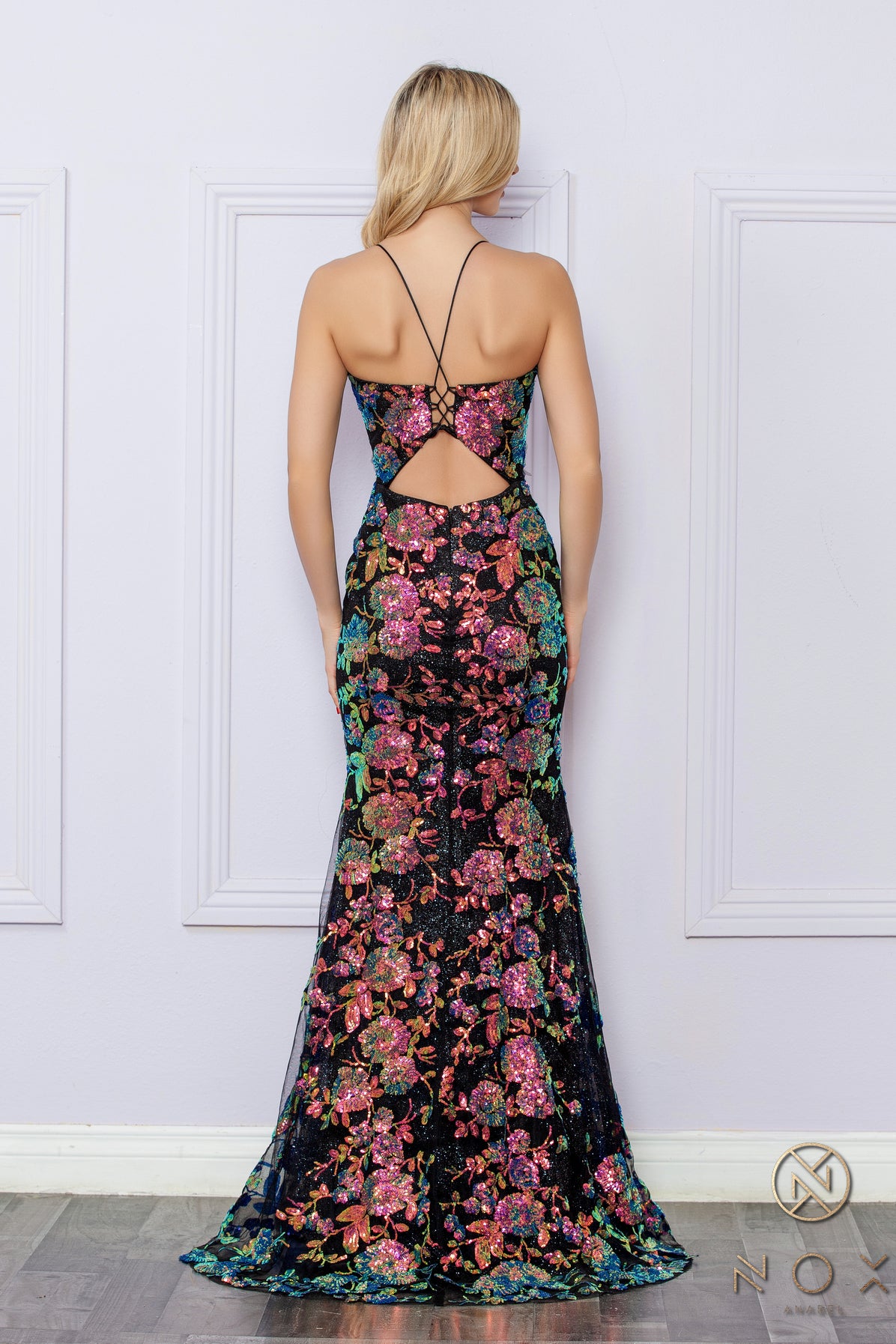 Prom Dresses Sequins Long Prom Dress Black Multi
