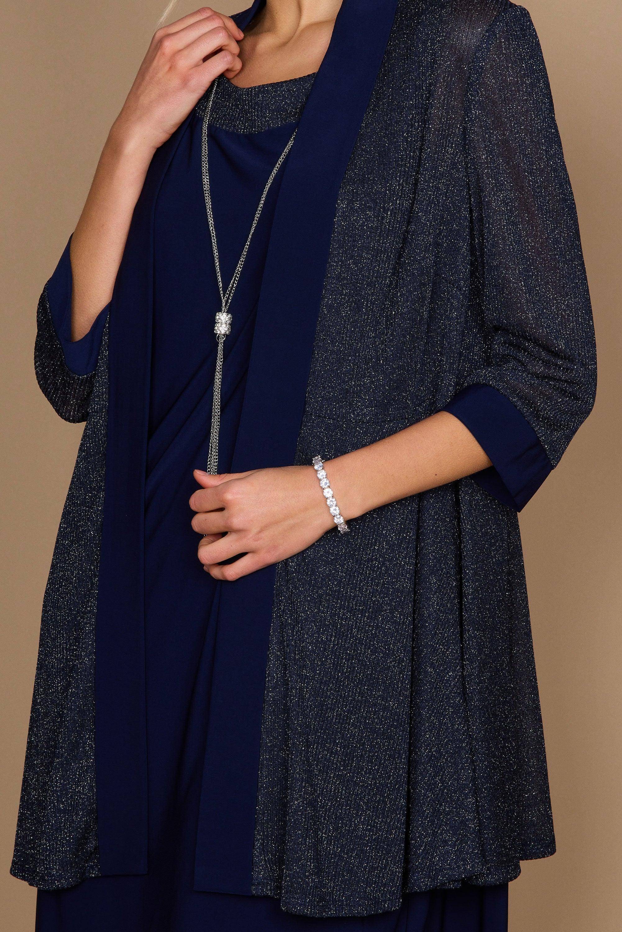 R&M Richards 1873 Short Piece Metallic Jacket Dress