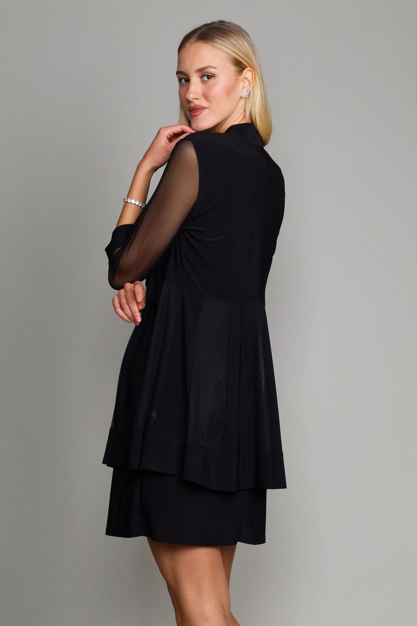 Mother of the Bride Dresses Short Beaded Petite Jacket Dress Black