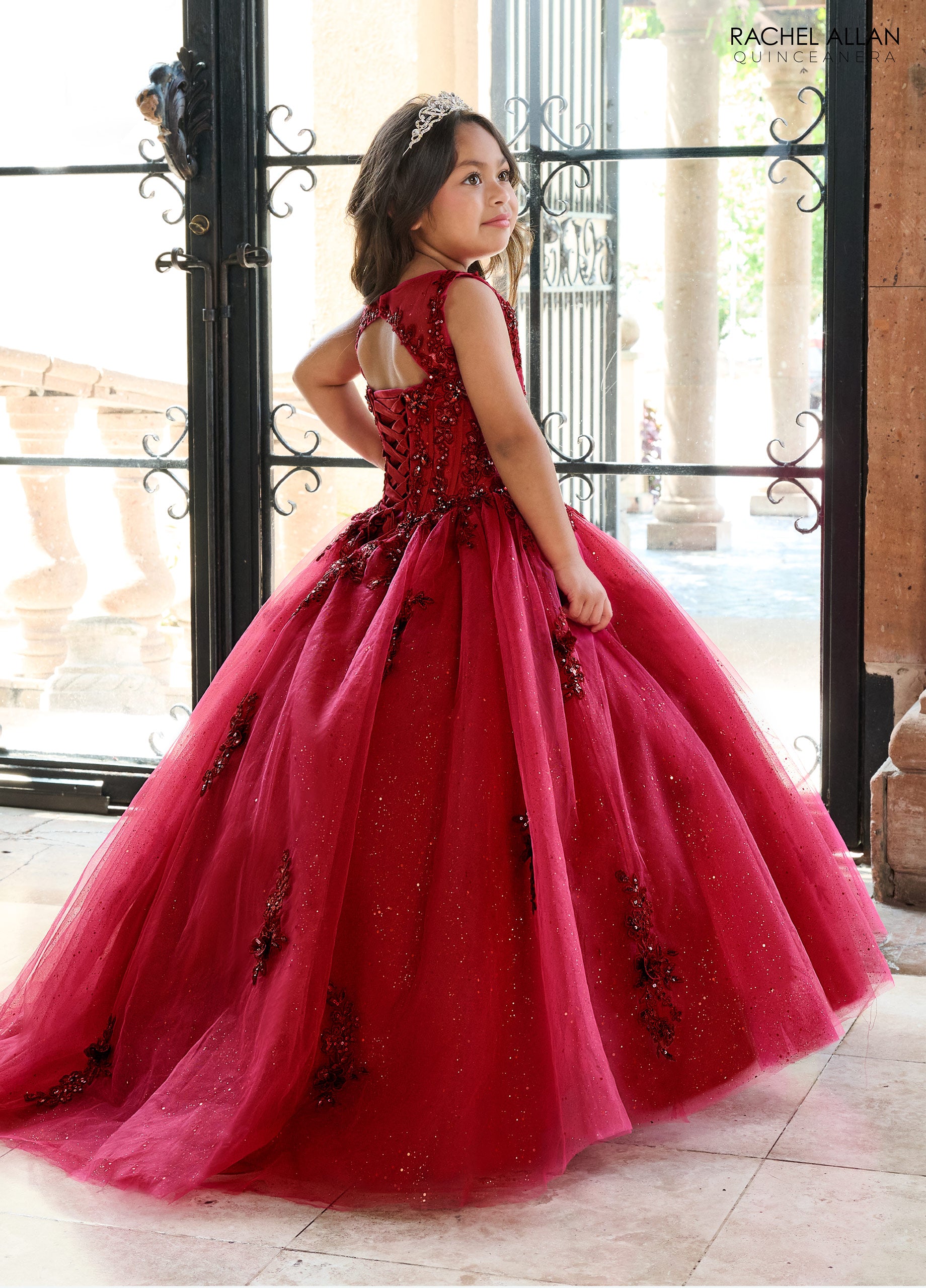 Rachel Allan RQ4042 Detachable Sleeve Flower Girl Dress