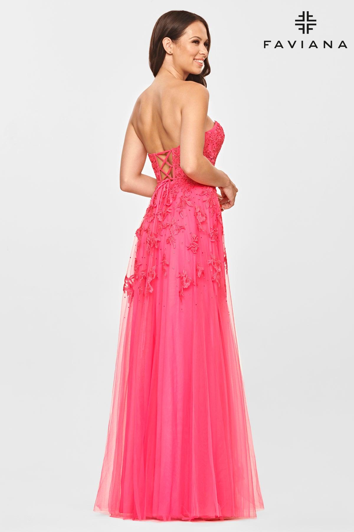 Faviana S10814 Long Strapless Formal Prom Dress