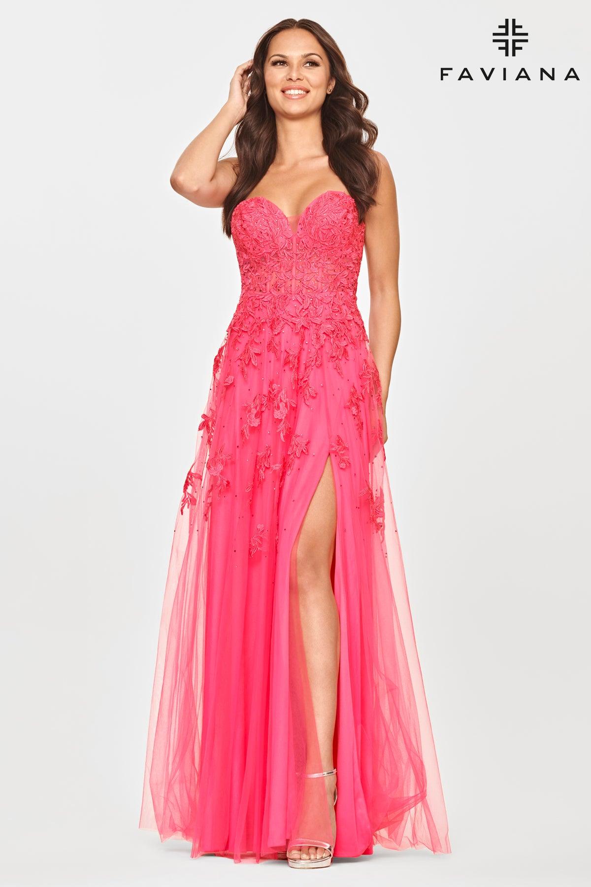 Faviana S10814 Long Strapless Formal Prom Dress