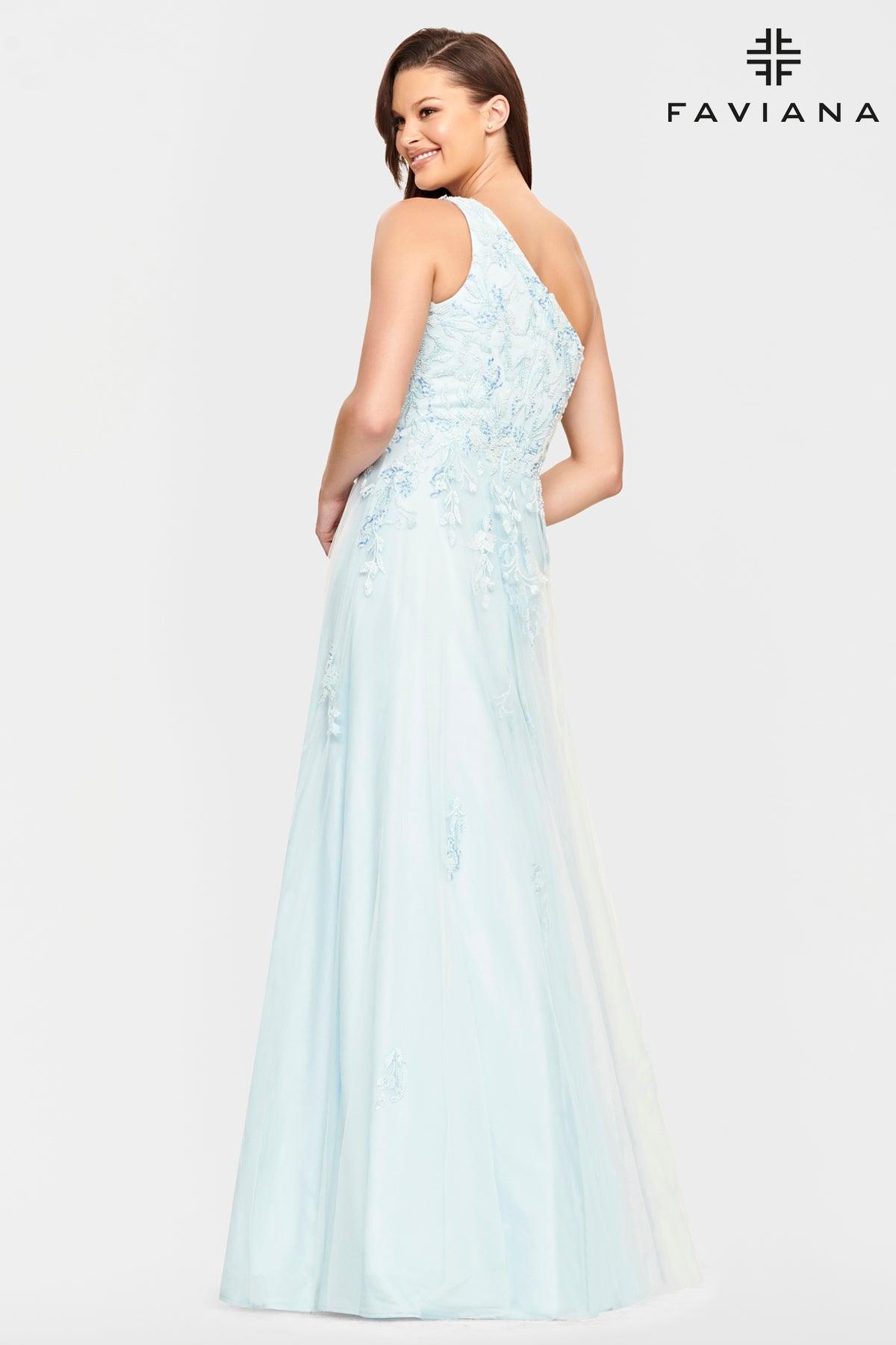 Faviana S10833 Long One Shoulder Formal Prom Gown