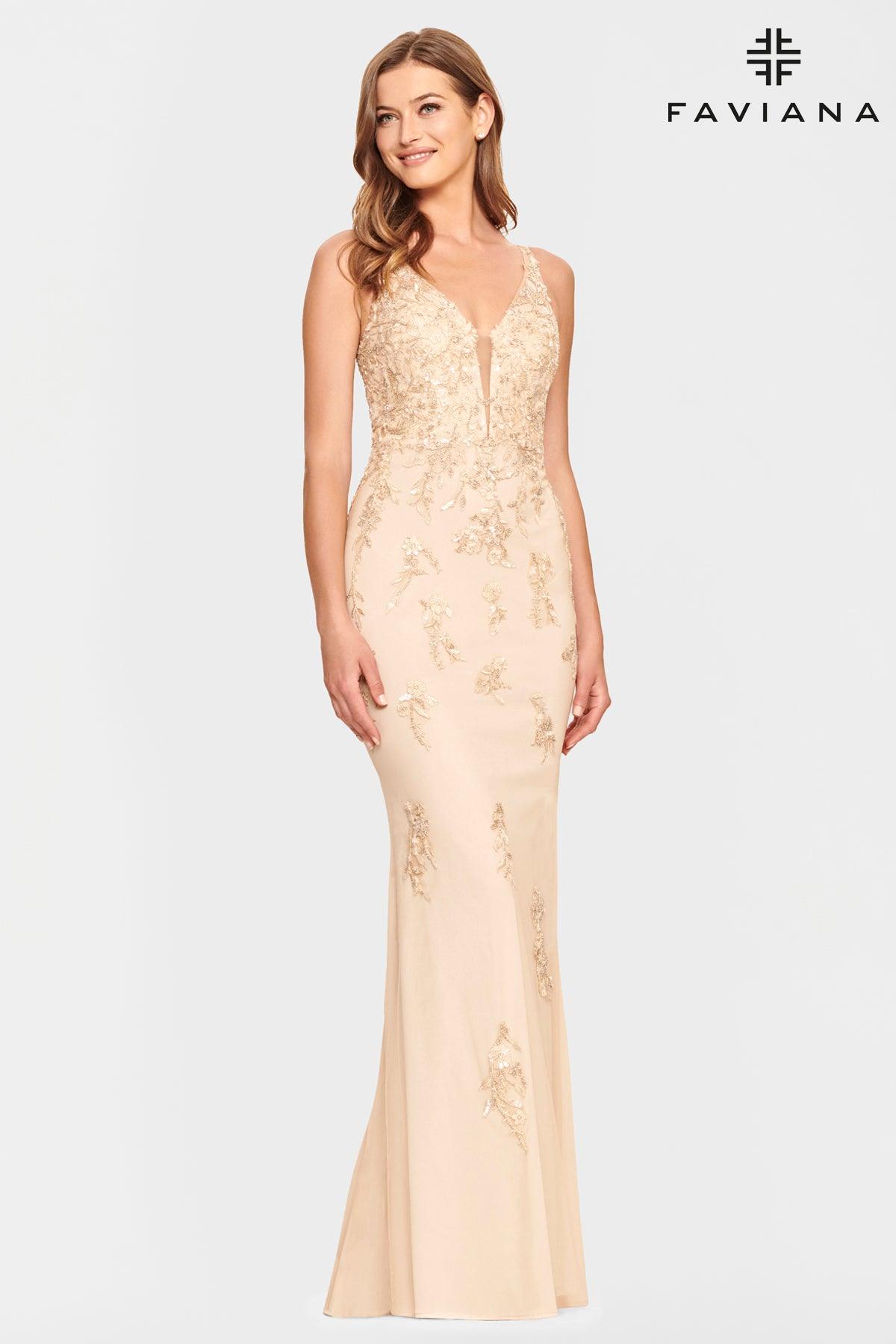 Faviana S10855 Long Sleeveless Formal Prom Dress