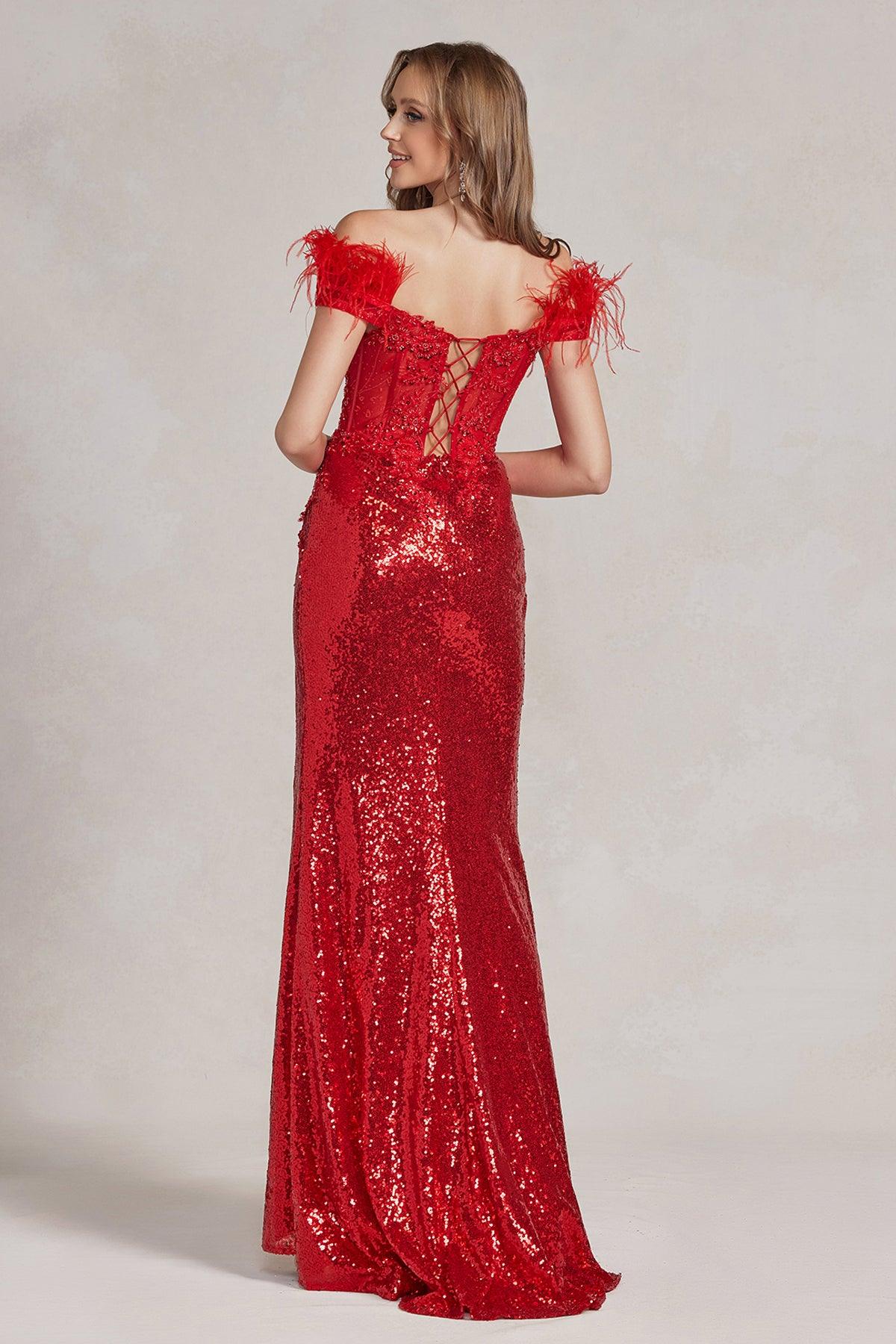 Nox Anabel S1229 Long Off Shoulder Sexy Prom Gown Black
