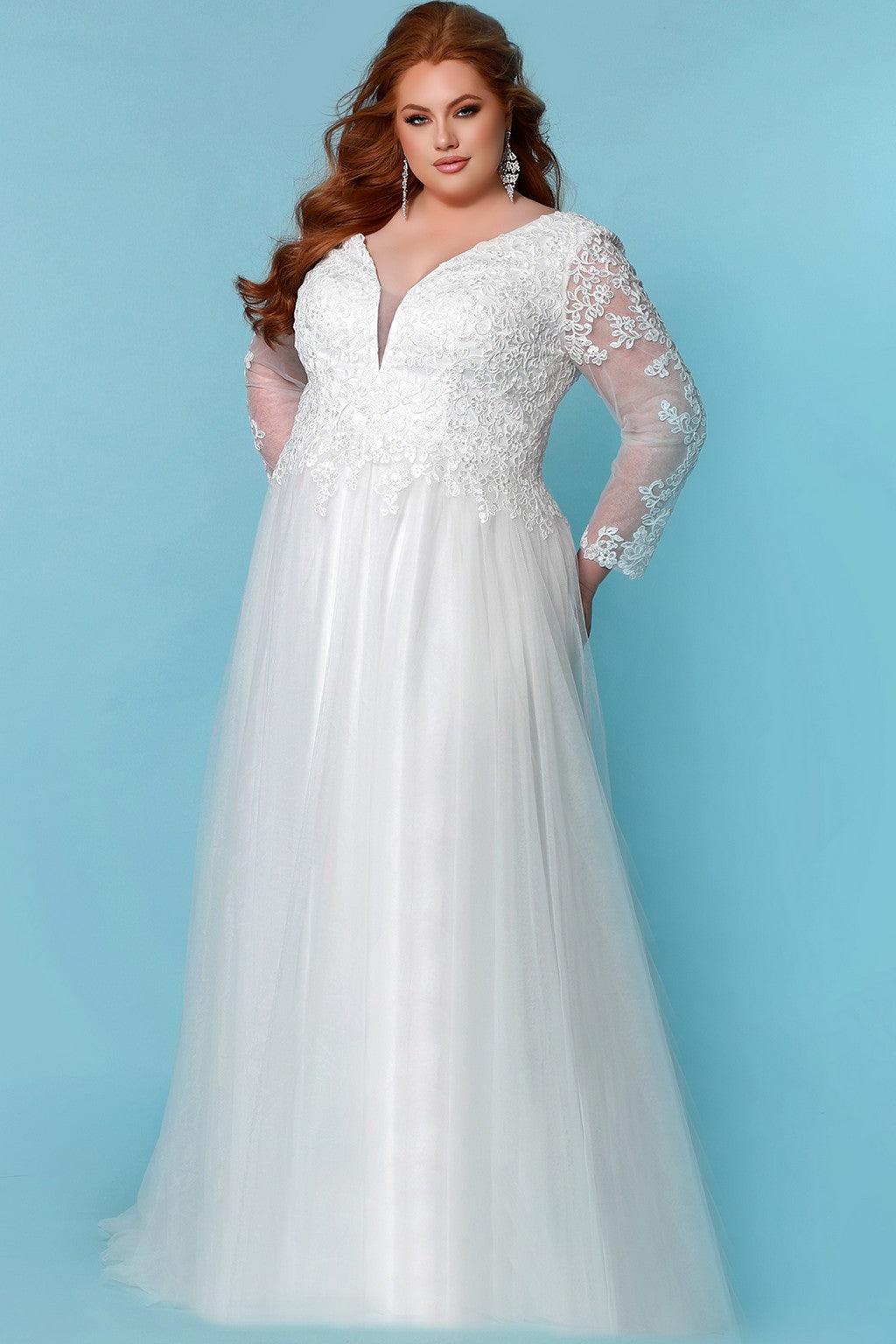 Ivory Sydneys Closet SC5271 Long Sleeve Wedding Dress for $547.99 – The ...