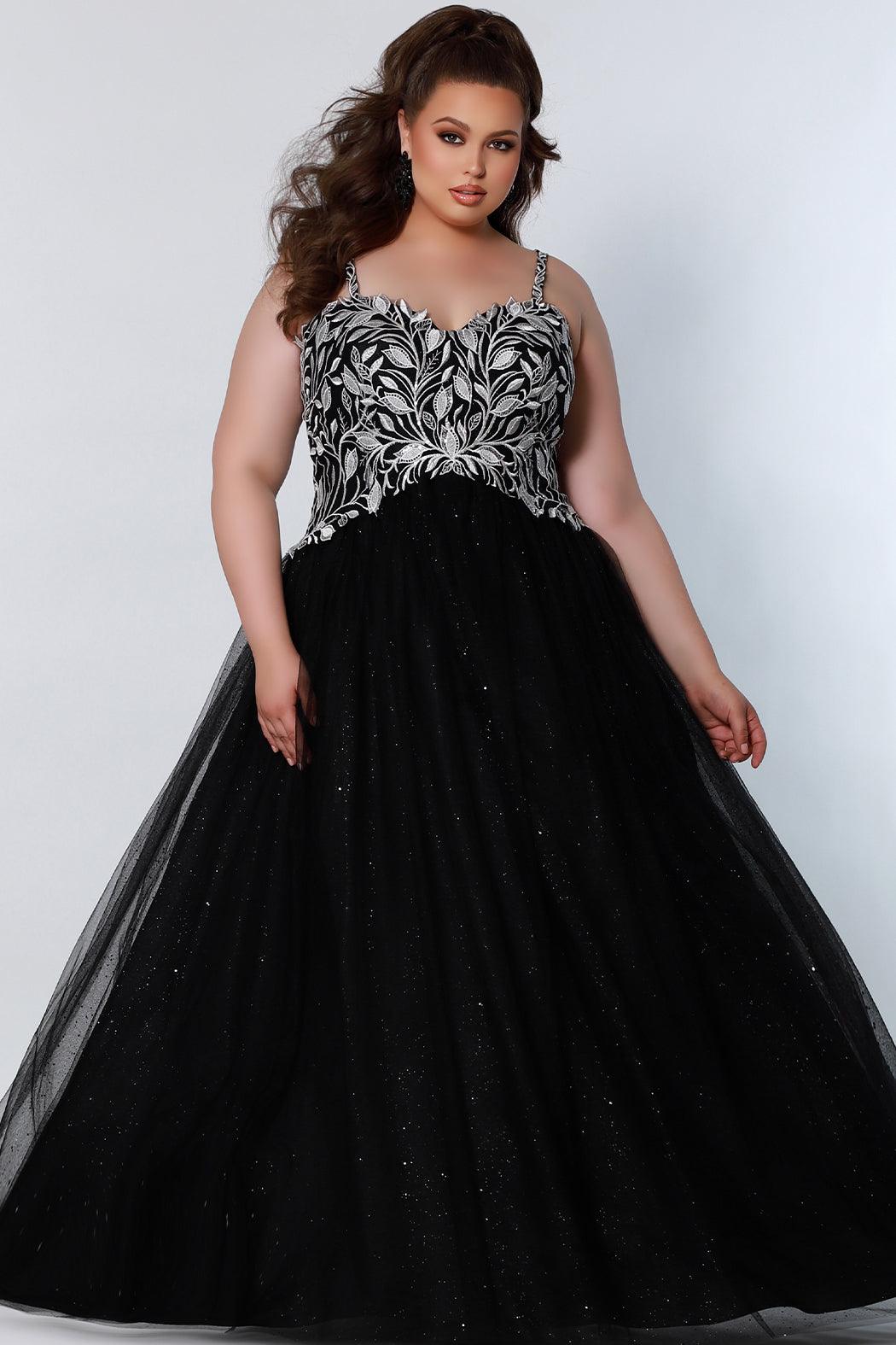 Sydneys Closet SC7329 Long Plus Size Ball Gown Glitter Prom Dress — free download