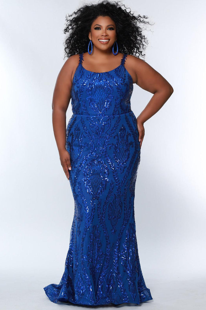 Long Plus Size Fitted Prom Formal Gown Royal