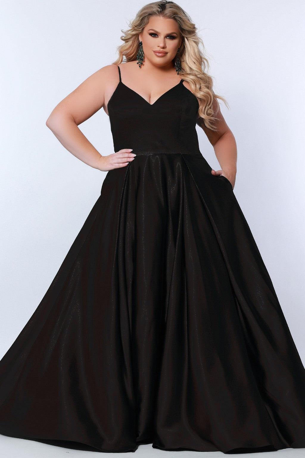 plus size black homecoming dresses Primavera Couture 14115 Dress GOLD / 24W It is completely covered in sequins and shines with each stride you take Unique Vintage Plus Size Black