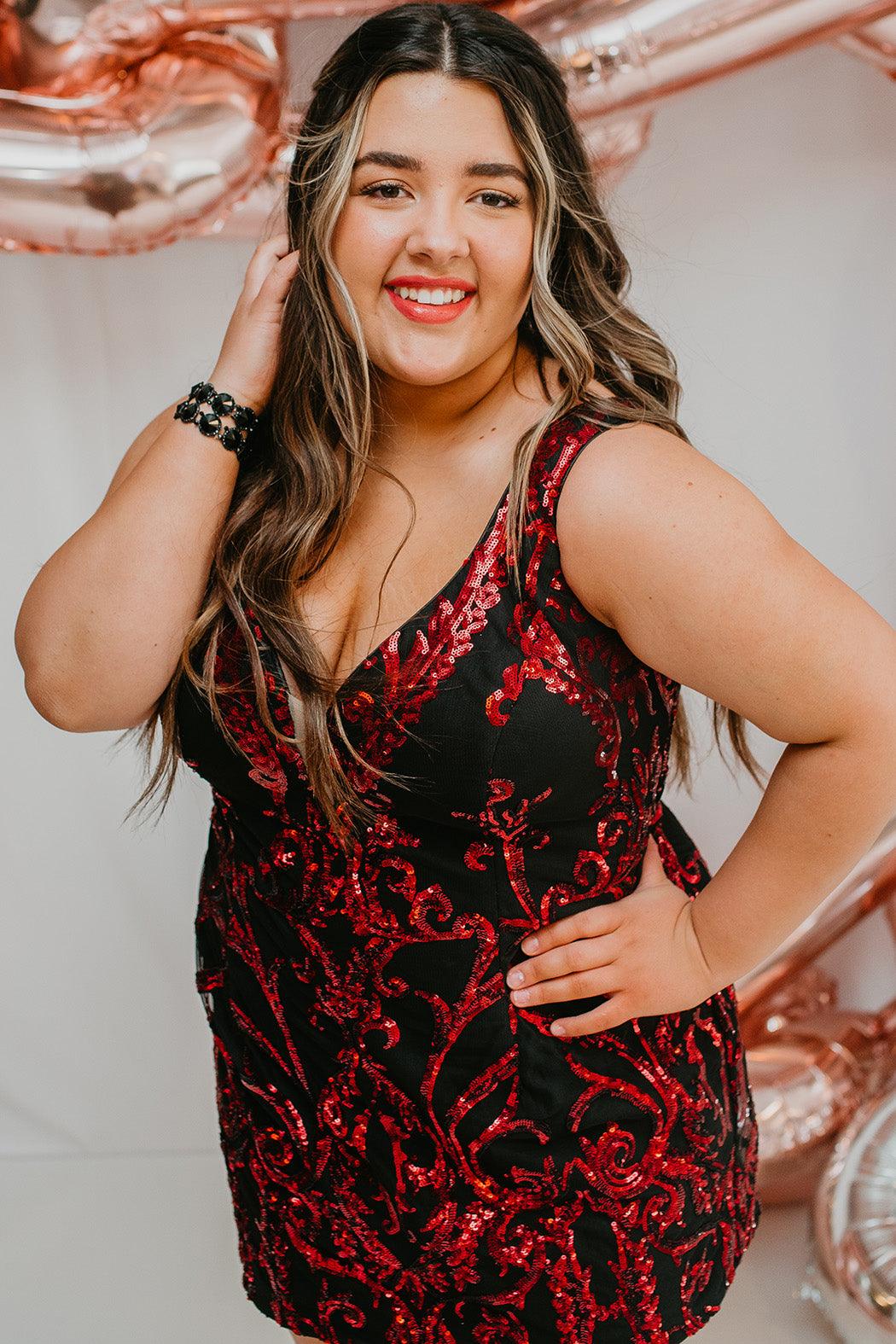 Sydneys Closet SC8121 Plus Size Short Homecoming Dress