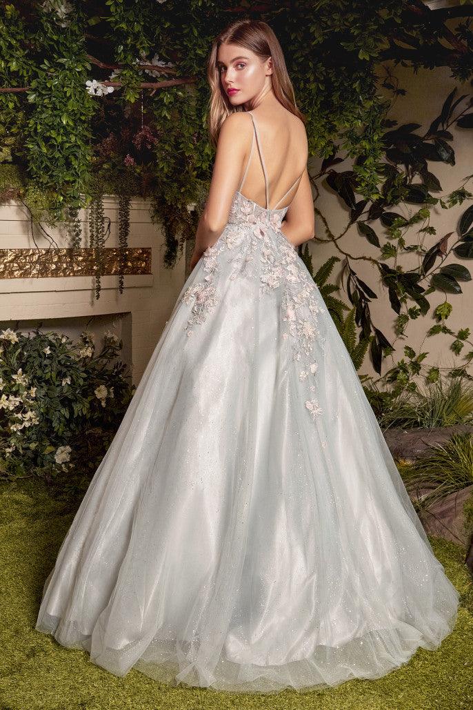 Andrea & Leo A1040 Spaghetti Strap Prom Dress Sage Back