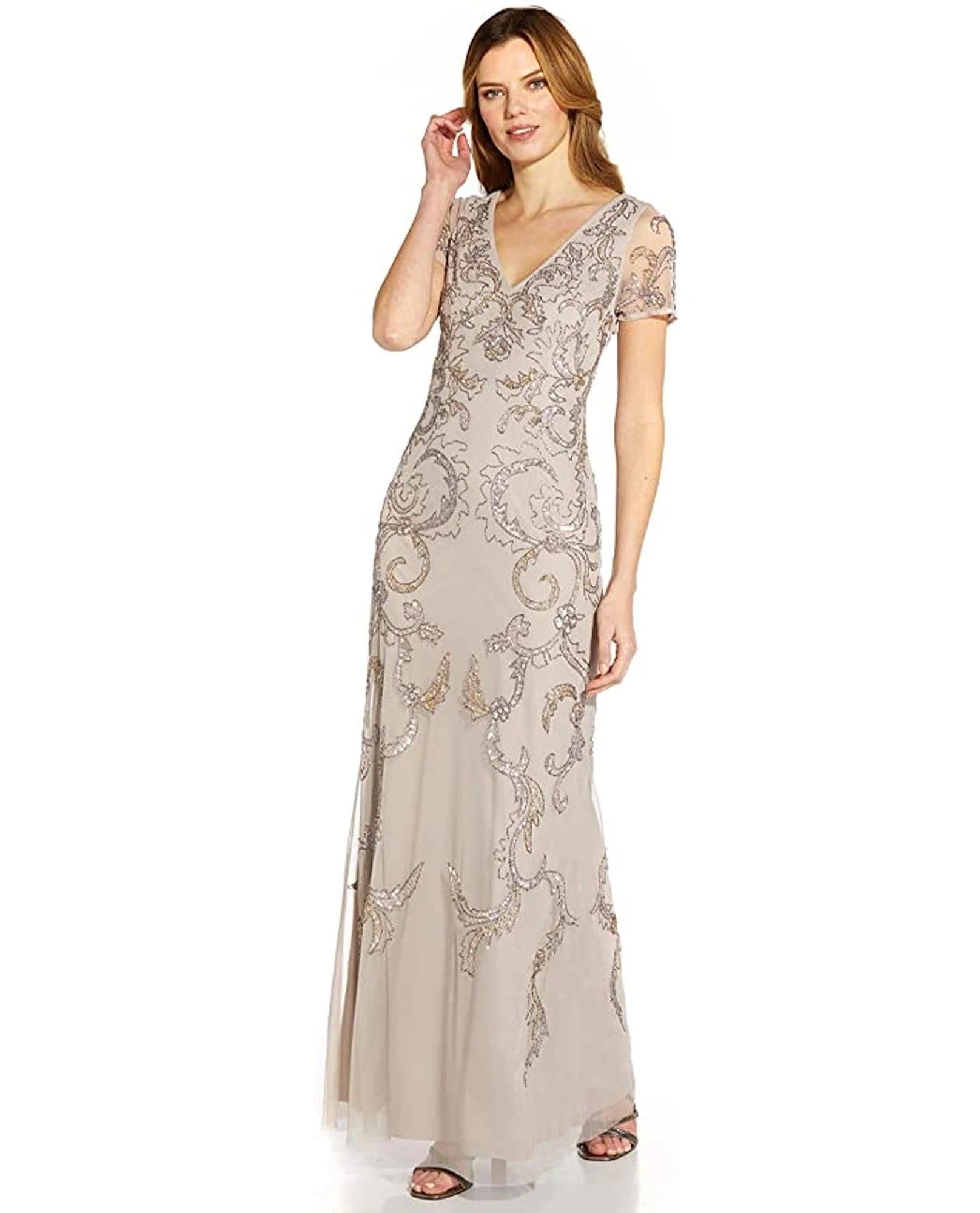 Adrianna Papell AP1E209163 W Formal Beaded Dress | Dress Outlet