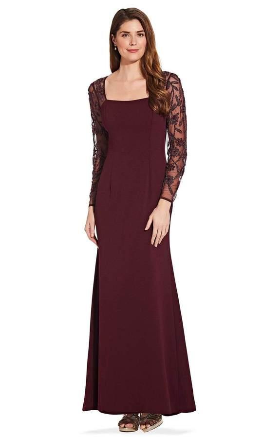 Adrianna Papell Long Sleeve Trumpet Gown AP1E206039 - The Dress Outlet