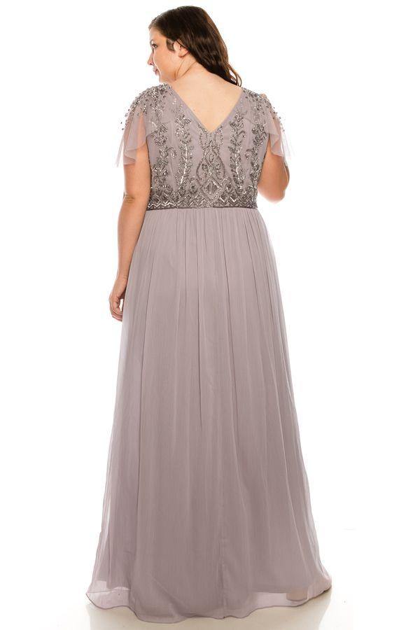 Adrianna Papell Plus Size Long Dress AP1E203734W - The Dress Outlet