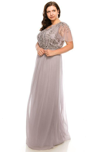Adrianna Papell Plus Size Long Dress AP1E203734W - The Dress Outlet