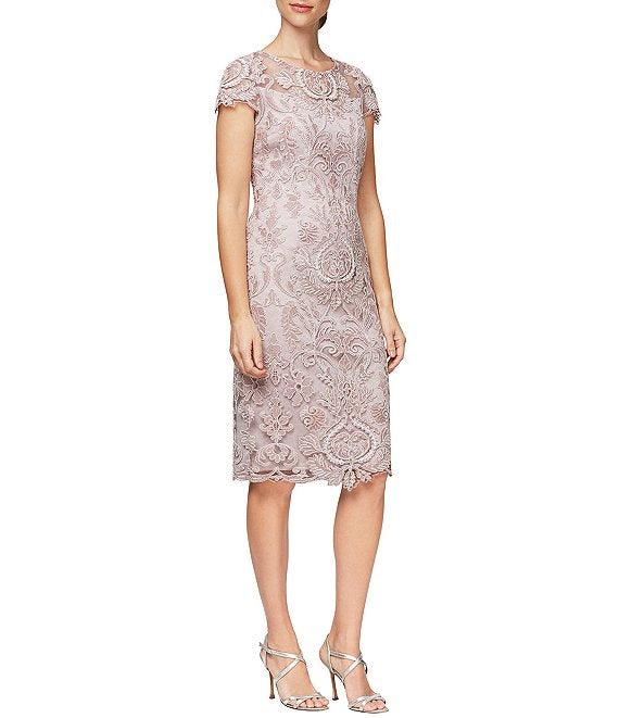 Alex Evenings Cap Sleeve Cocktail Dress 82171036 - The Dress Outlet