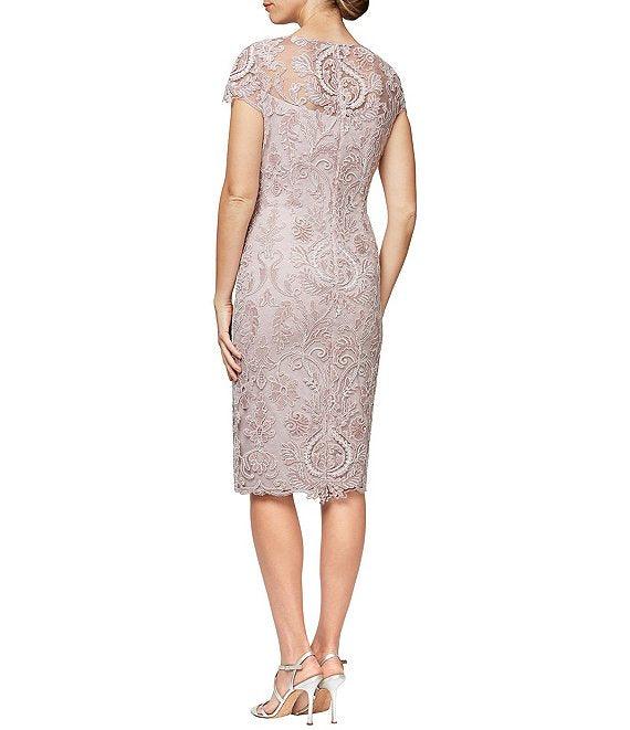 Alex Evenings Cap Sleeve Cocktail Dress 82171036 - The Dress Outlet