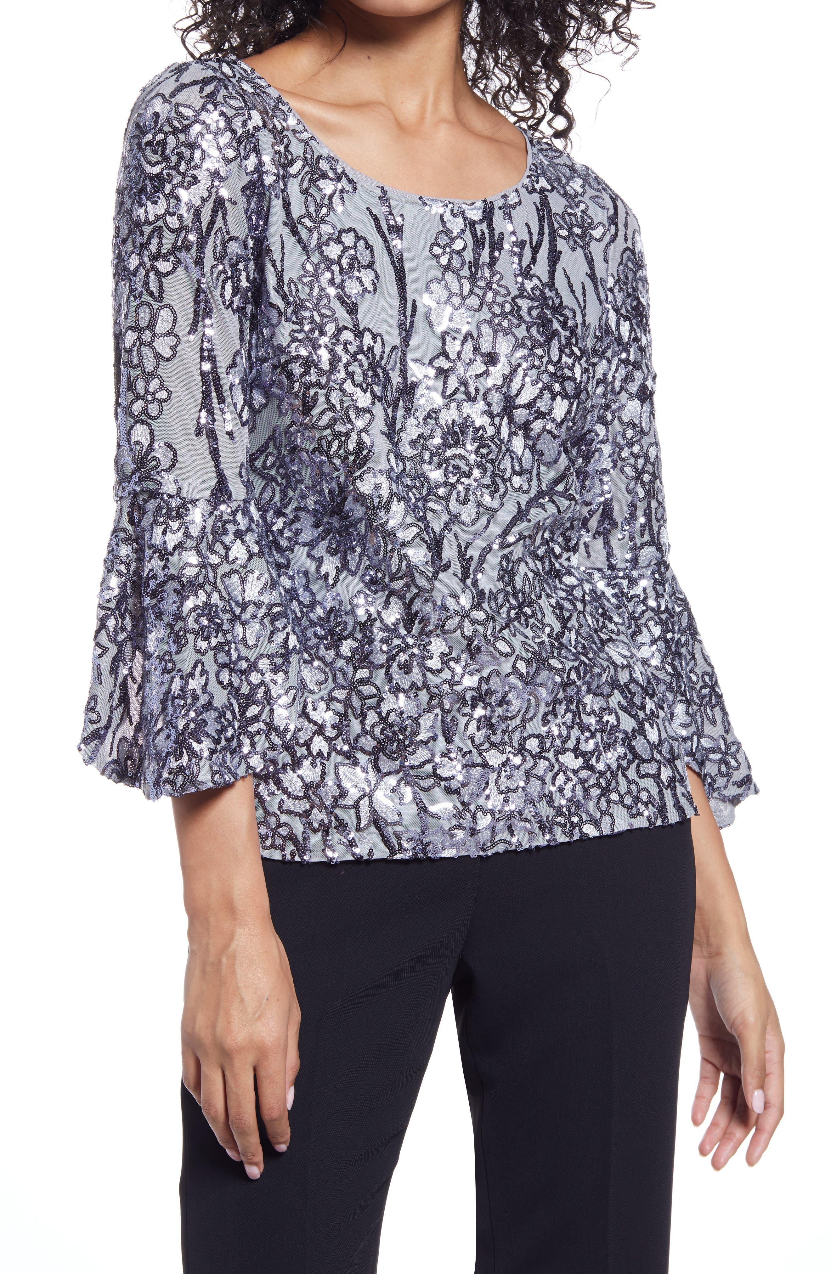 Alex Evenings Embroidered Blouse 8396712 - The Dress Outlet