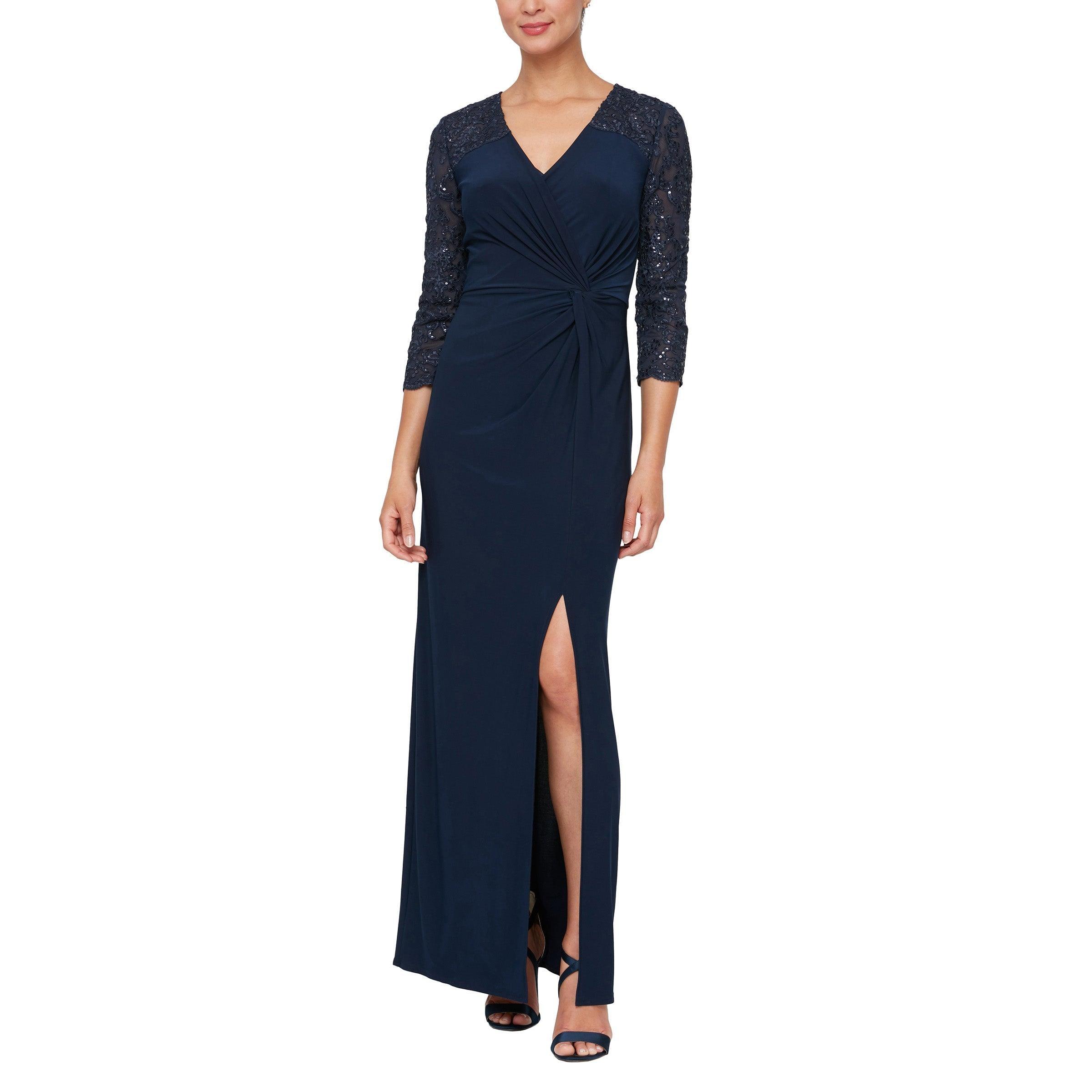 Navy Alex Evenings AE81171317 Formal Long Dress