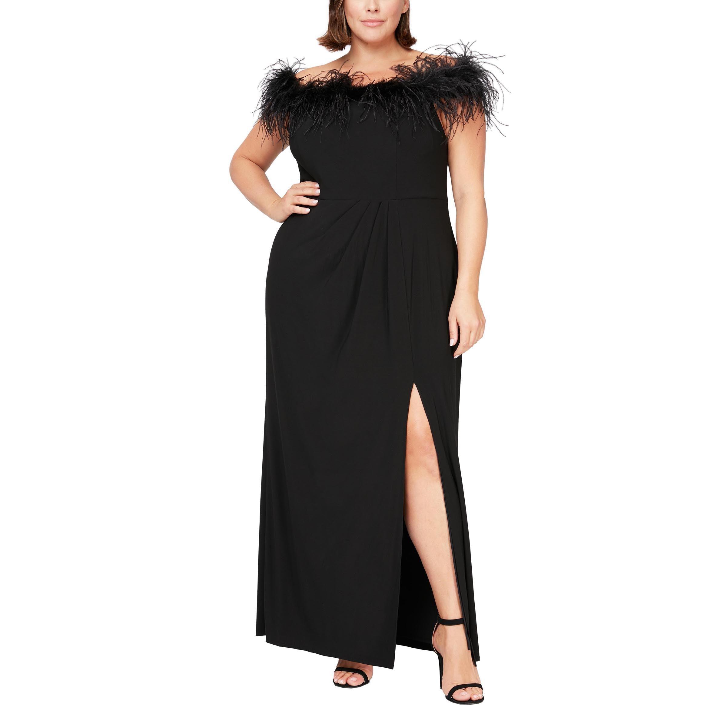 Black Alex Evenings AE84351465 Long Plus Size Formal Dress for $239.0 ...