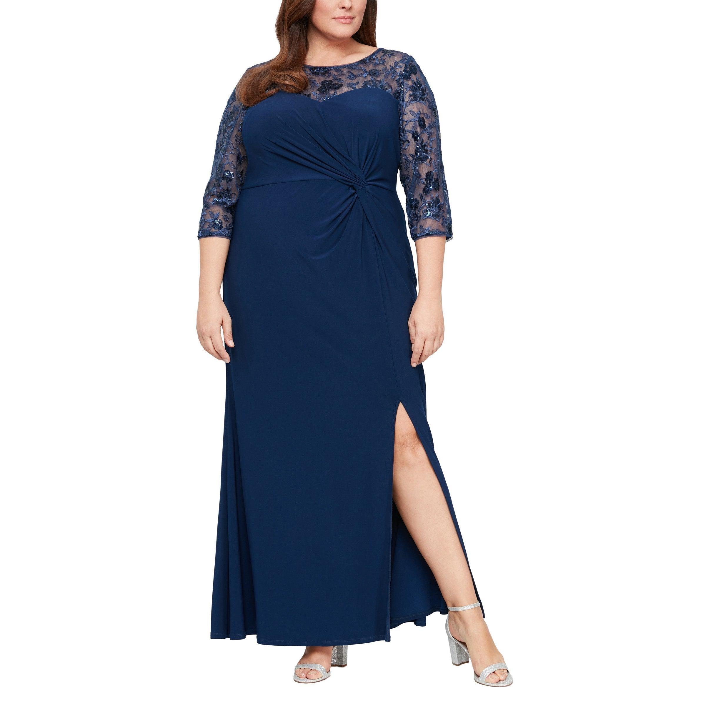 Navy Alex Evenings AE84351605 Long Plus Size Formal Dress for $219.0 – The Dress Outlet