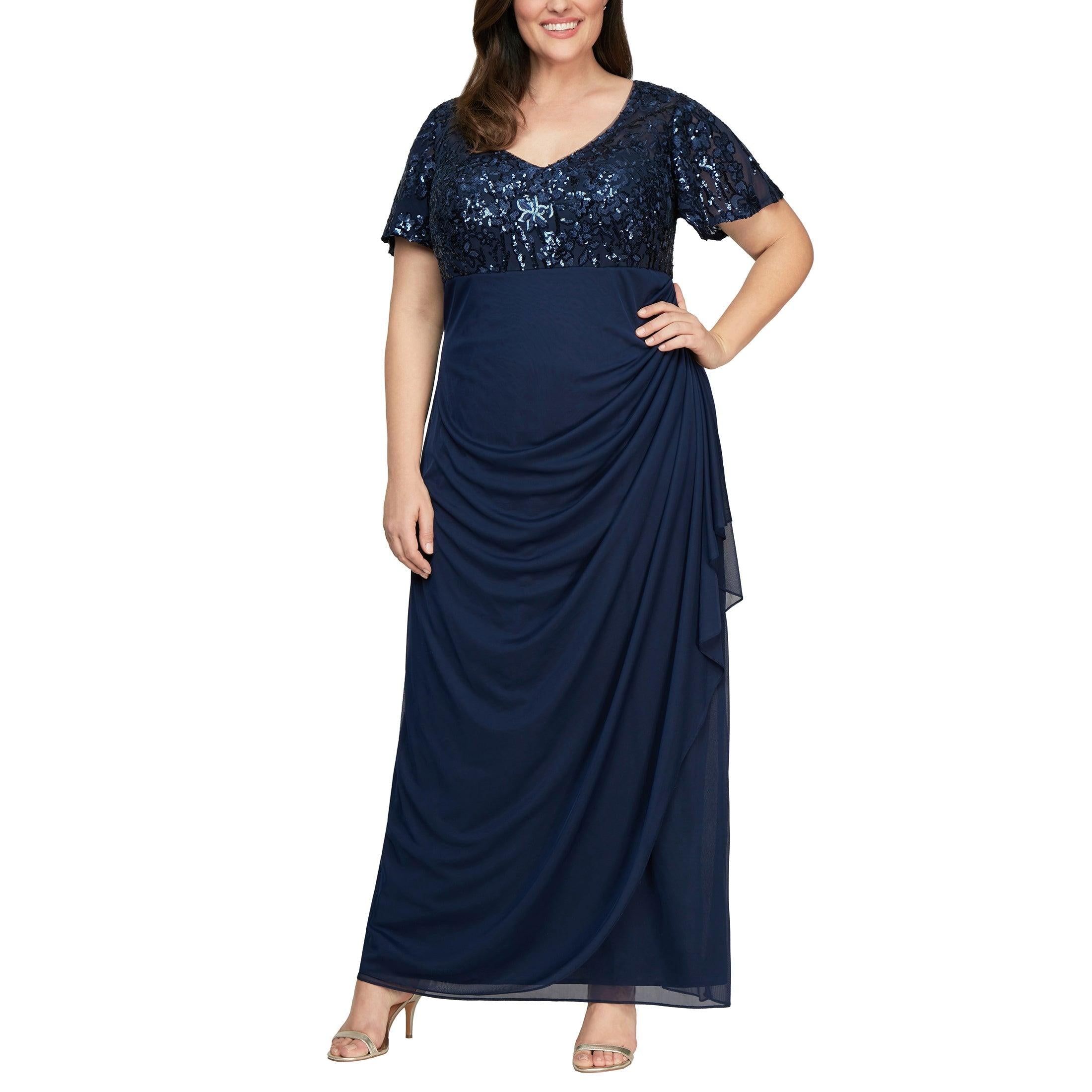 Navy Alex Evenings AE8496771 Plus Size Long Formal Dress for $219.99, – The  Dress Outlet