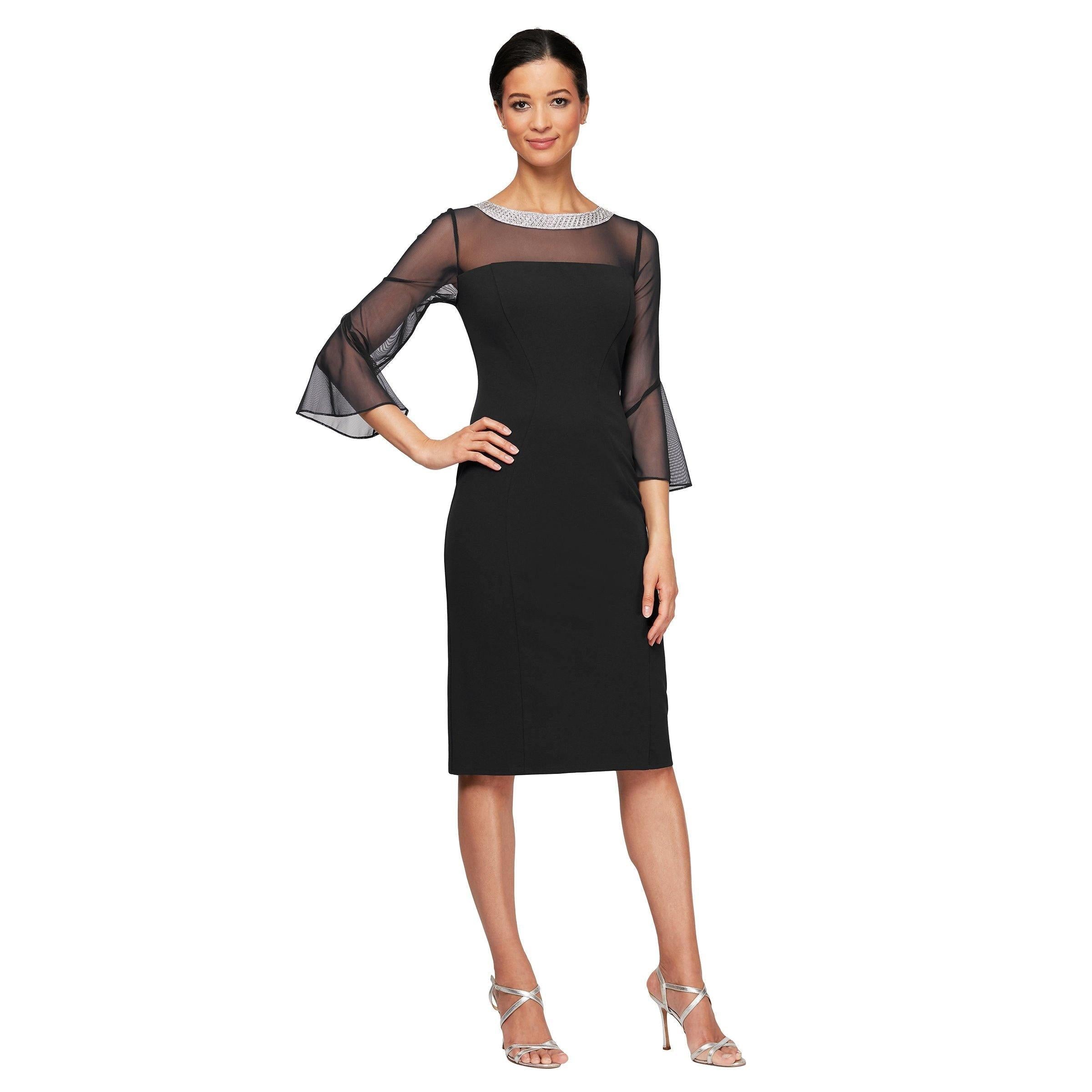 Black Alex Evenings AE160146 Short Cocktail Beaded Dress Sale for $45.99 – The Dress Outlet