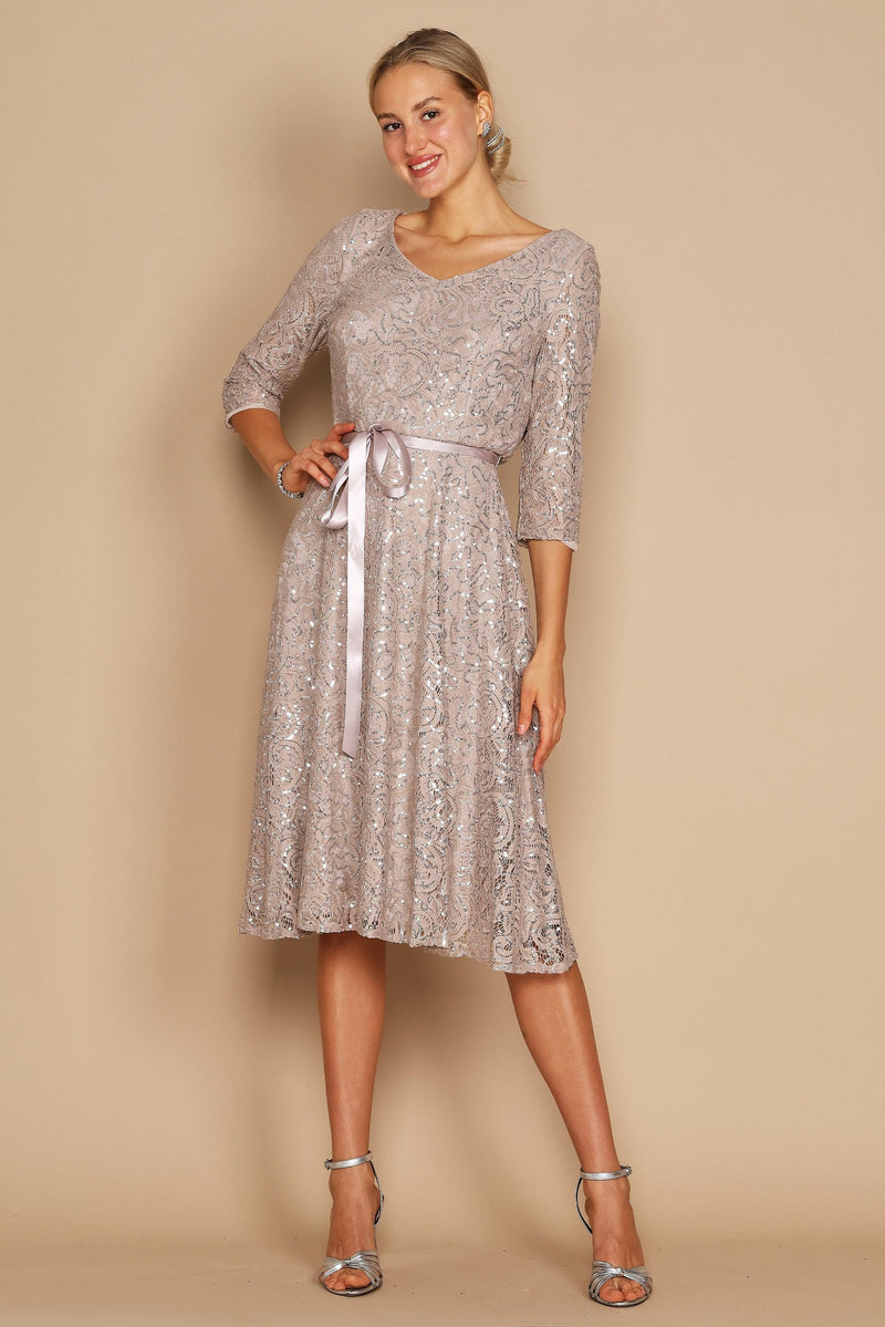 Alex Evenings Tea Length Formal Dress 81122482 - The Dress Outlet