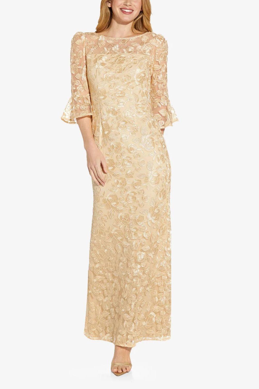Mother of the Bride Dresses Long Bell Sleeves Mother of the Bride Dress LIGHT CHAMPAGNE