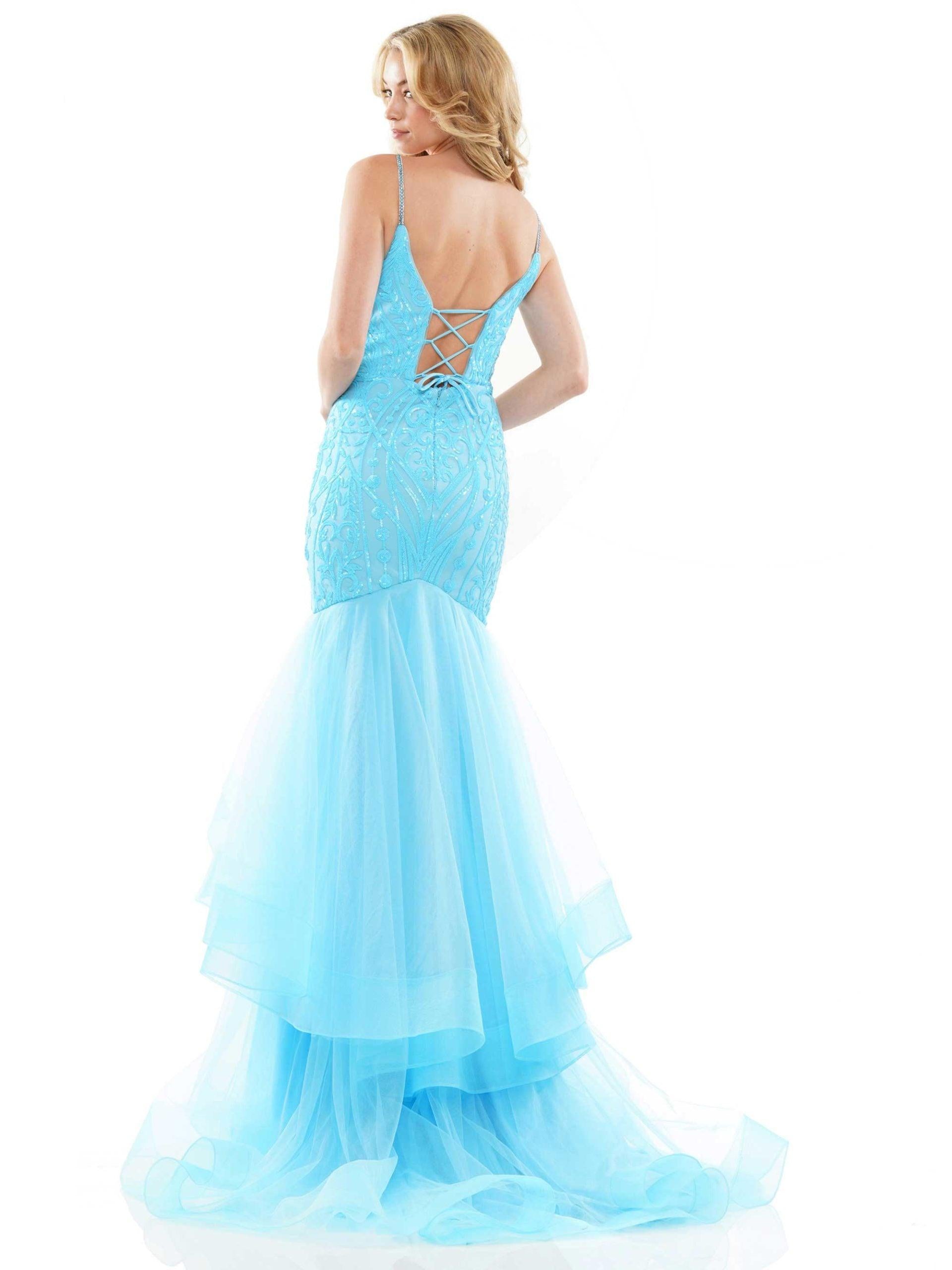 Colors Fitted Long Evening Dress 2978 - The Dress Outlet