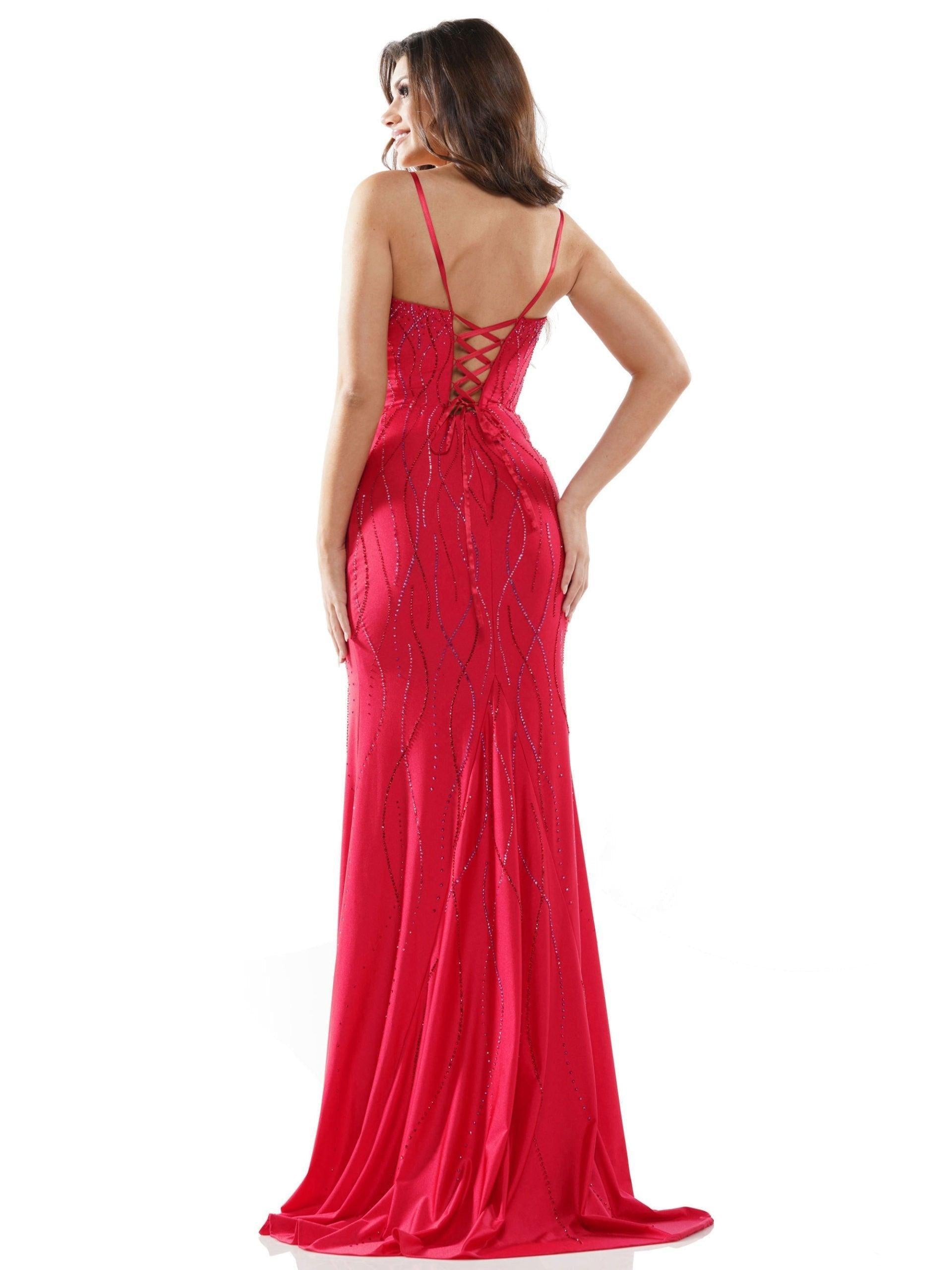 Colors Formal Long Spaghetti Strap Dress G1052 - The Dress Outlet