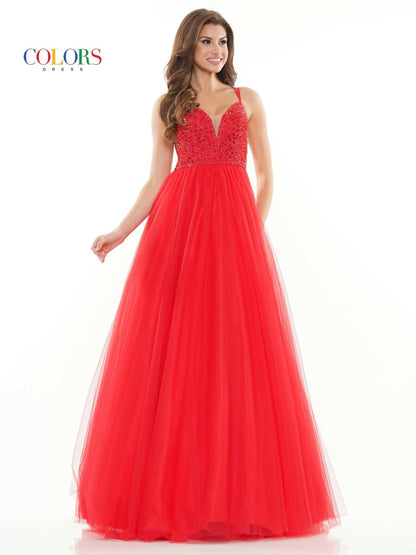 Colors Long Formal Beaded Prom Dress 2382 - The Dress Outlet