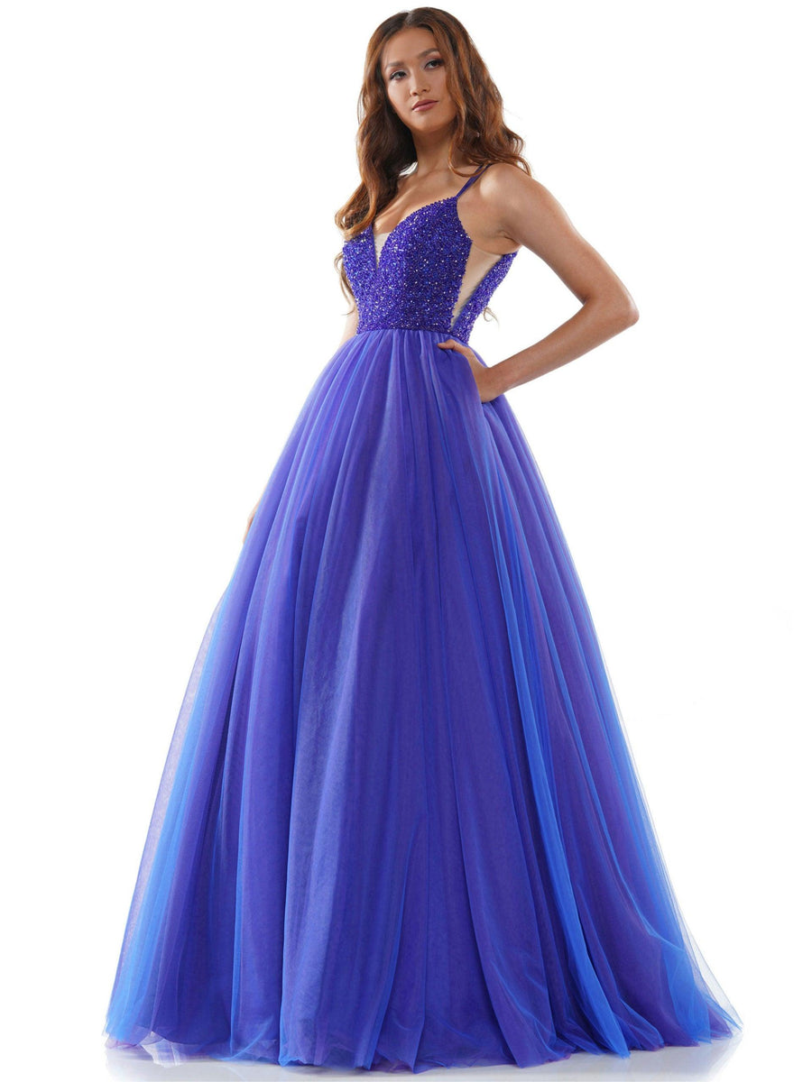 Colors Long Formal Beaded Prom Dress 2382 - The Dress Outlet