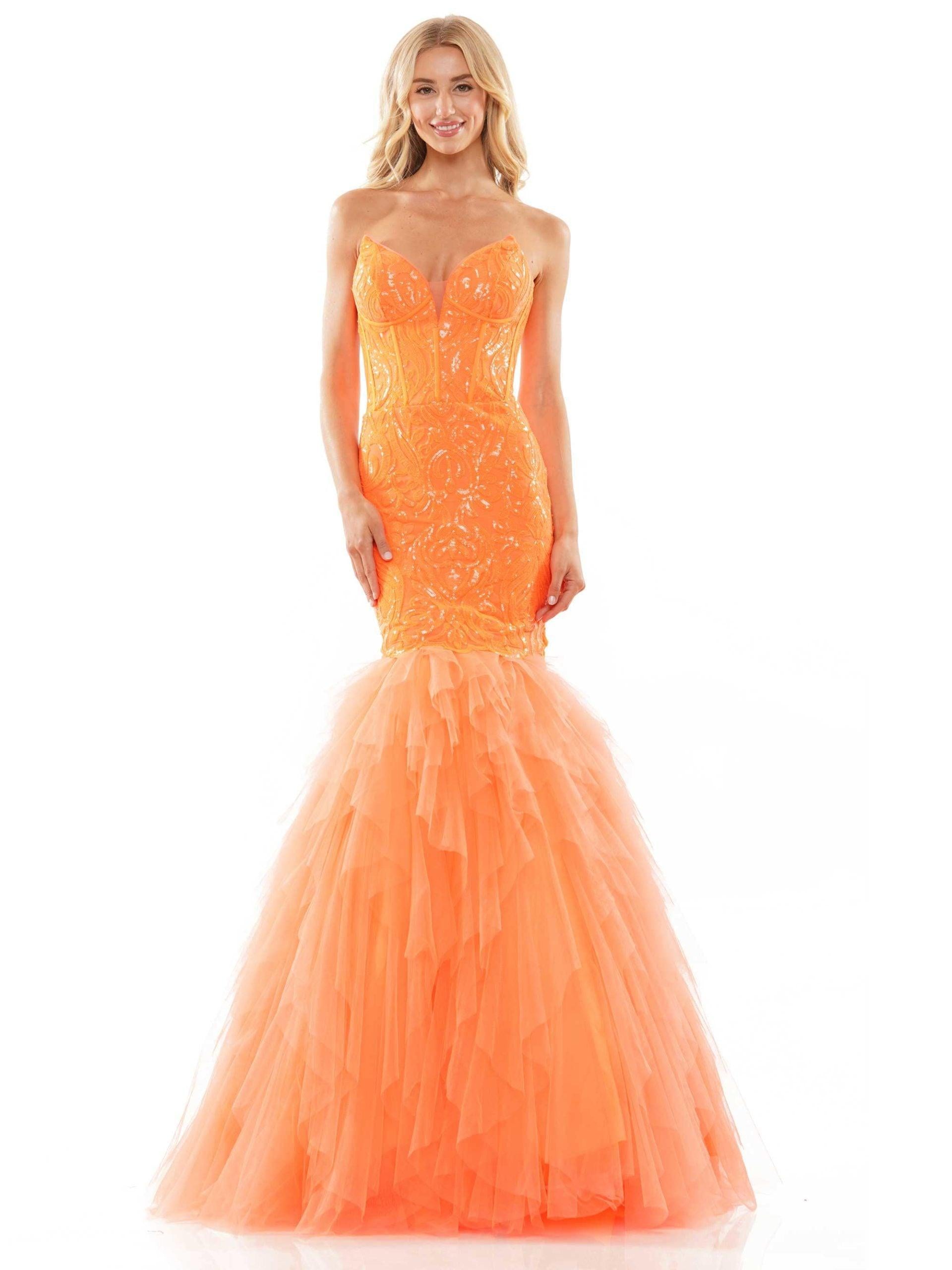 Colors Long Sexy Strapless Prom Dress 2985 - The Dress Outlet