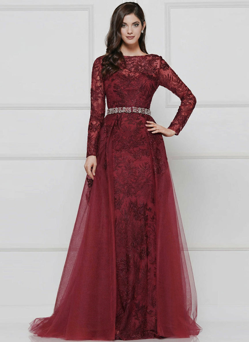 Colors Long Sleeve Formal Prom Dress 1830SL - The Dress Outlet