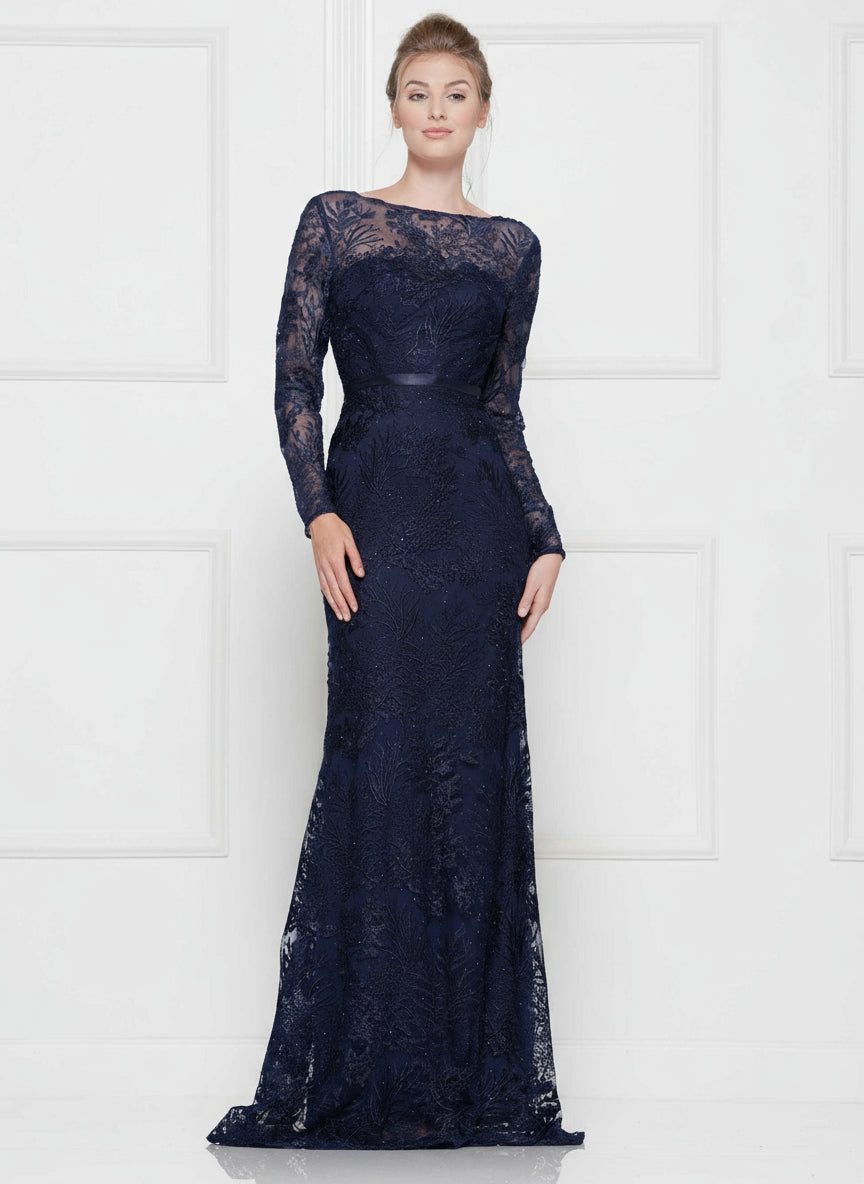 Colors Long Sleeve Formal Prom Dress 1830SL - The Dress Outlet