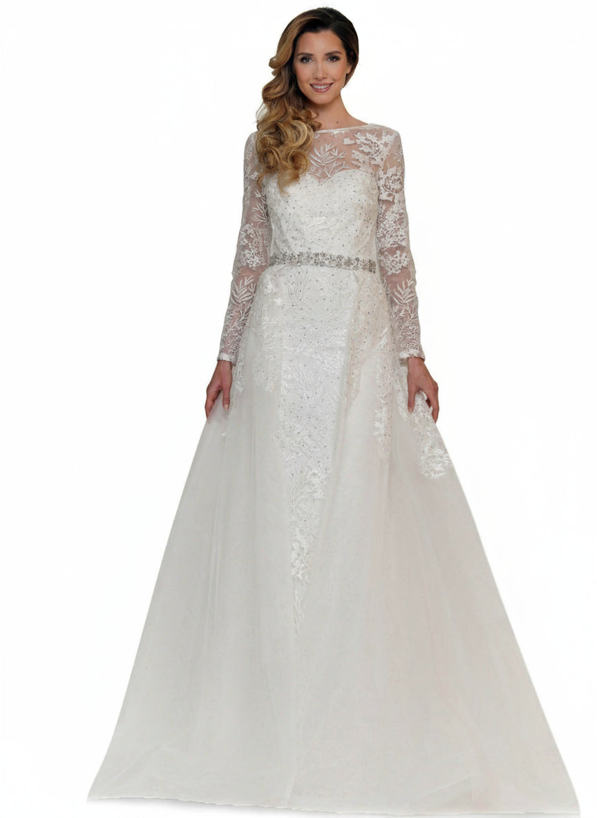 Colors Long Sleeve Formal Prom Dress 1830SL - The Dress Outlet