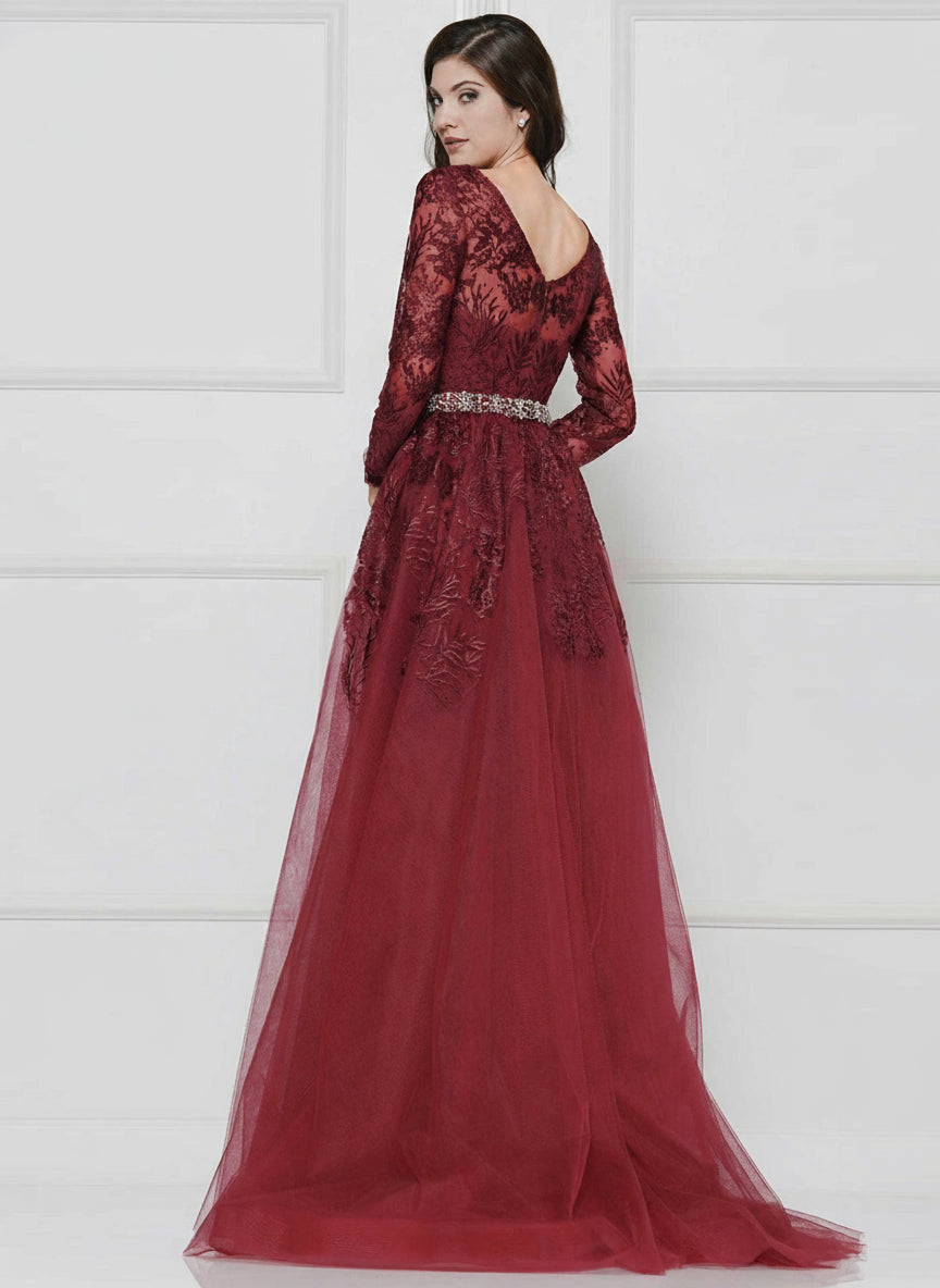 Colors Long Sleeve Formal Prom Dress 1830SL - The Dress Outlet