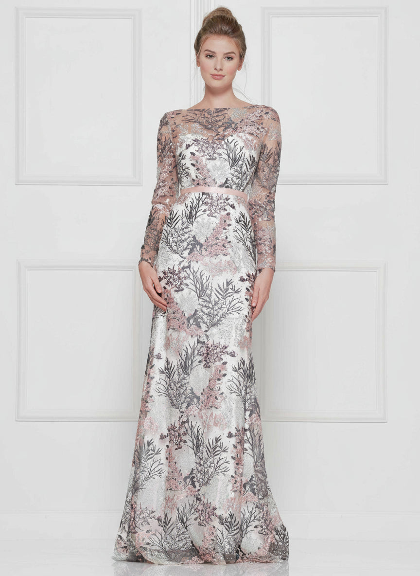 Colors Long Sleeve Formal Prom Dress 1830SL - The Dress Outlet