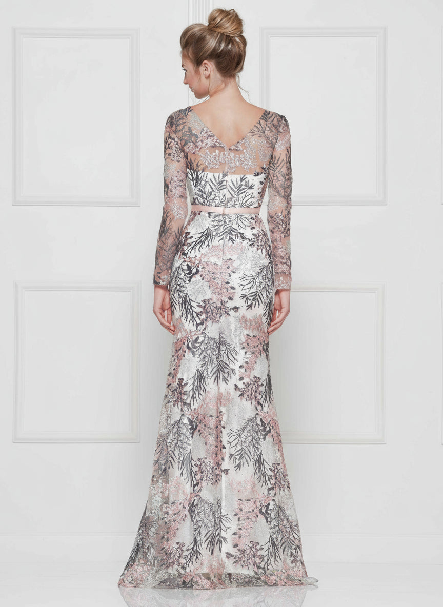 Colors Long Sleeve Formal Prom Dress 1830SL - The Dress Outlet