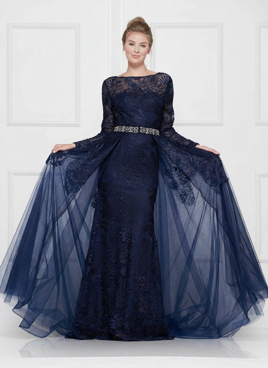 Colors Long Sleeve Formal Prom Dress 1830SL - The Dress Outlet