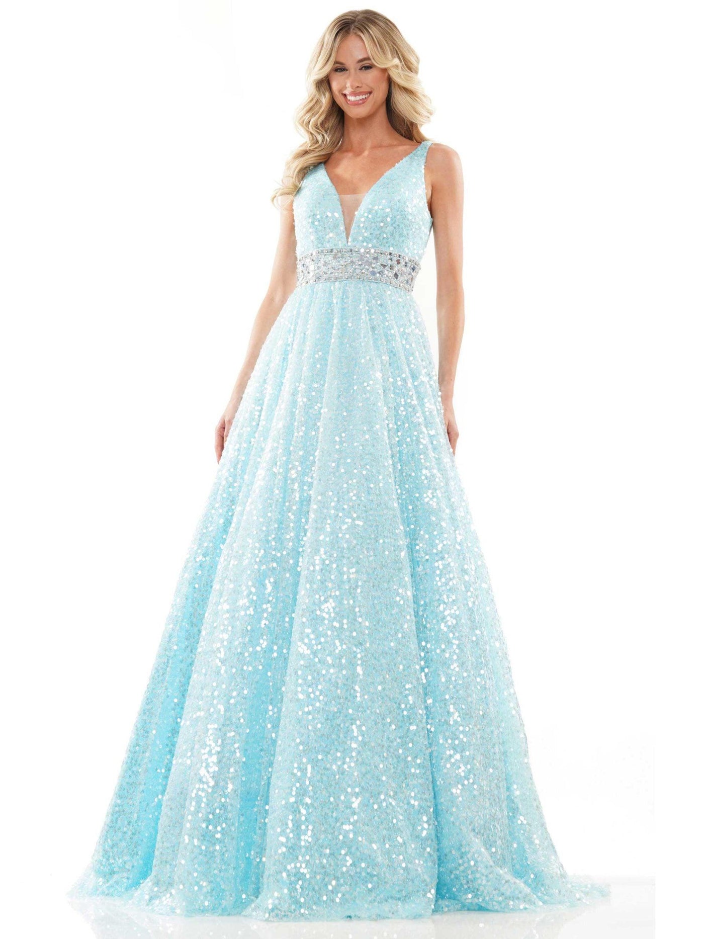 Colors Long Sleeveless Prom Dress 2967 - The Dress Outlet