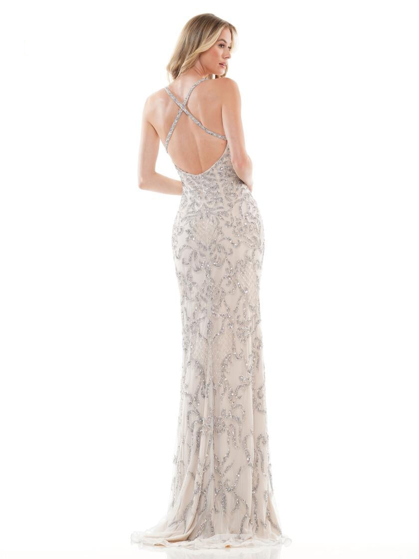 Colors Long Spaghetti Strap Beaded Prom Dress 119 - The Dress Outlet