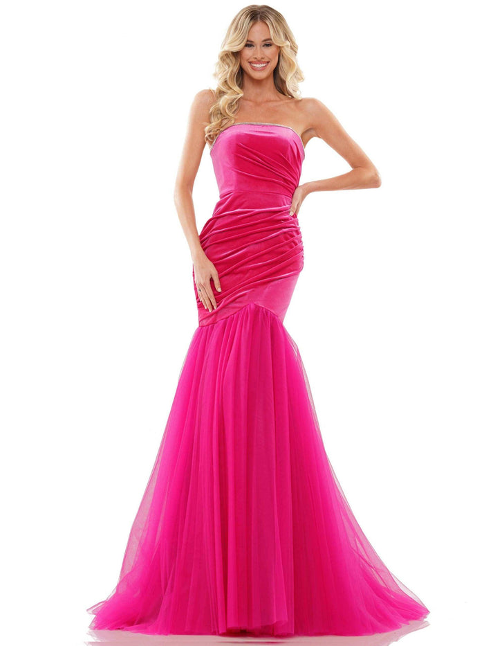 Colors Long Strapless Prom Dress 2886 - The Dress Outlet