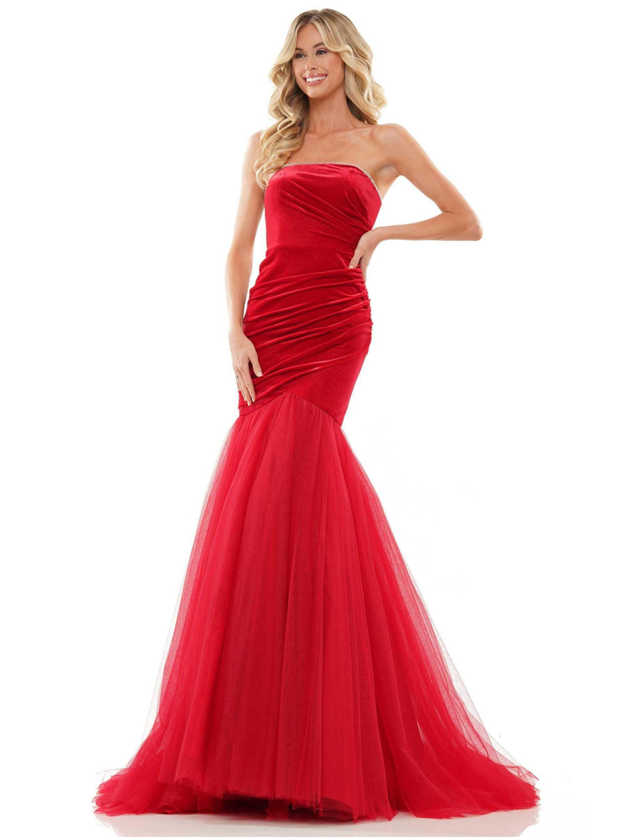 Colors Long Strapless Prom Dress 2886 - The Dress Outlet
