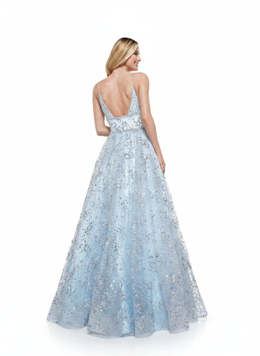 Colors Prom Long Formal Beaded Mesh Ball Gown 2288 - The Dress Outlet
