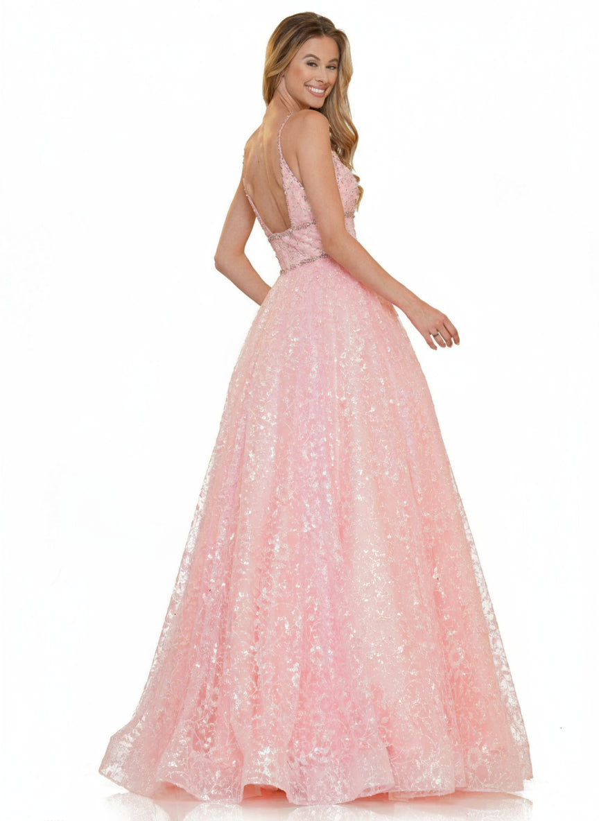 Colors Prom Long Formal Beaded Mesh Ball Gown 2288 - The Dress Outlet