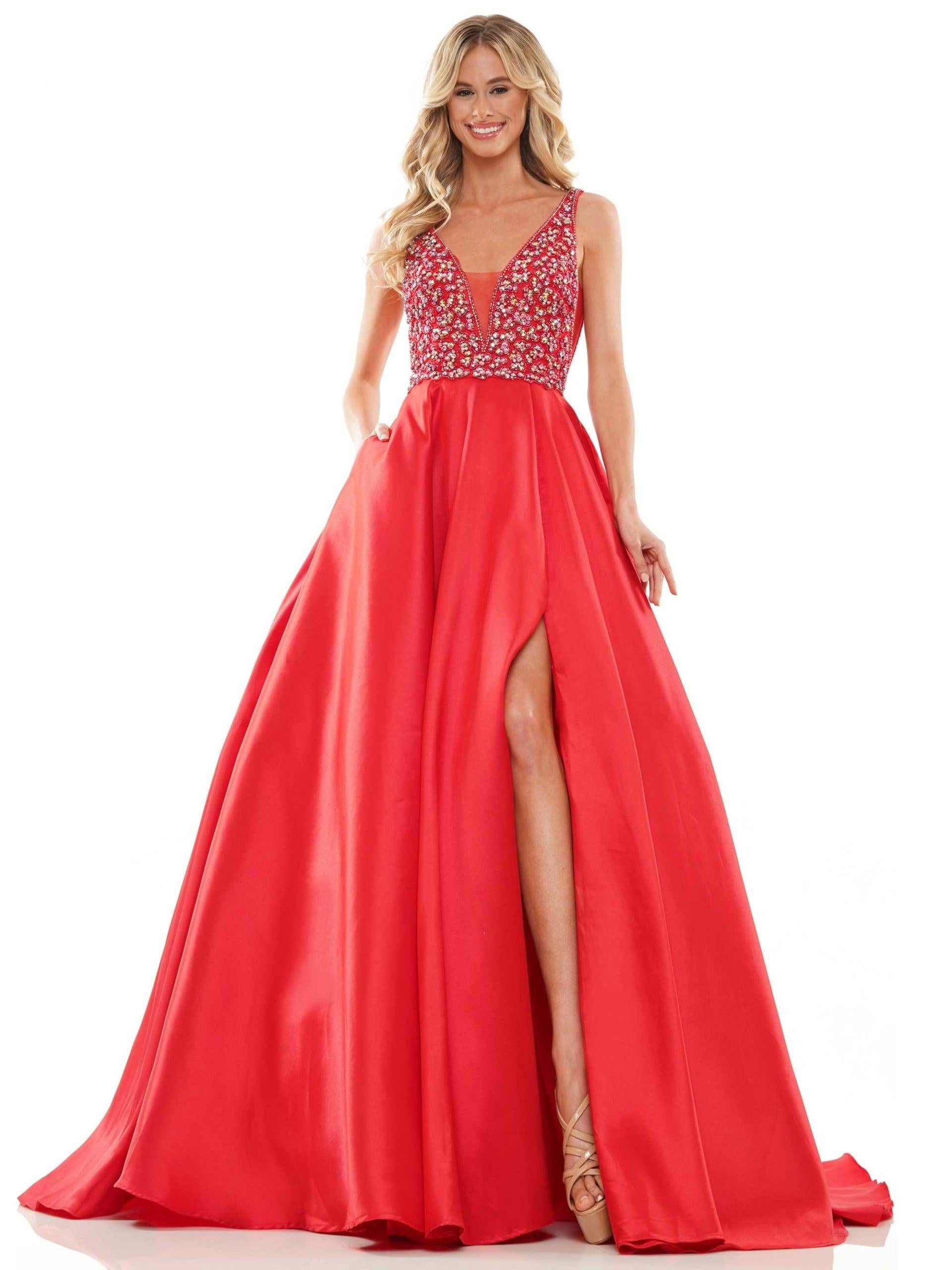 Colors Prom Long Sleeveless Dress - The Dress Outlet