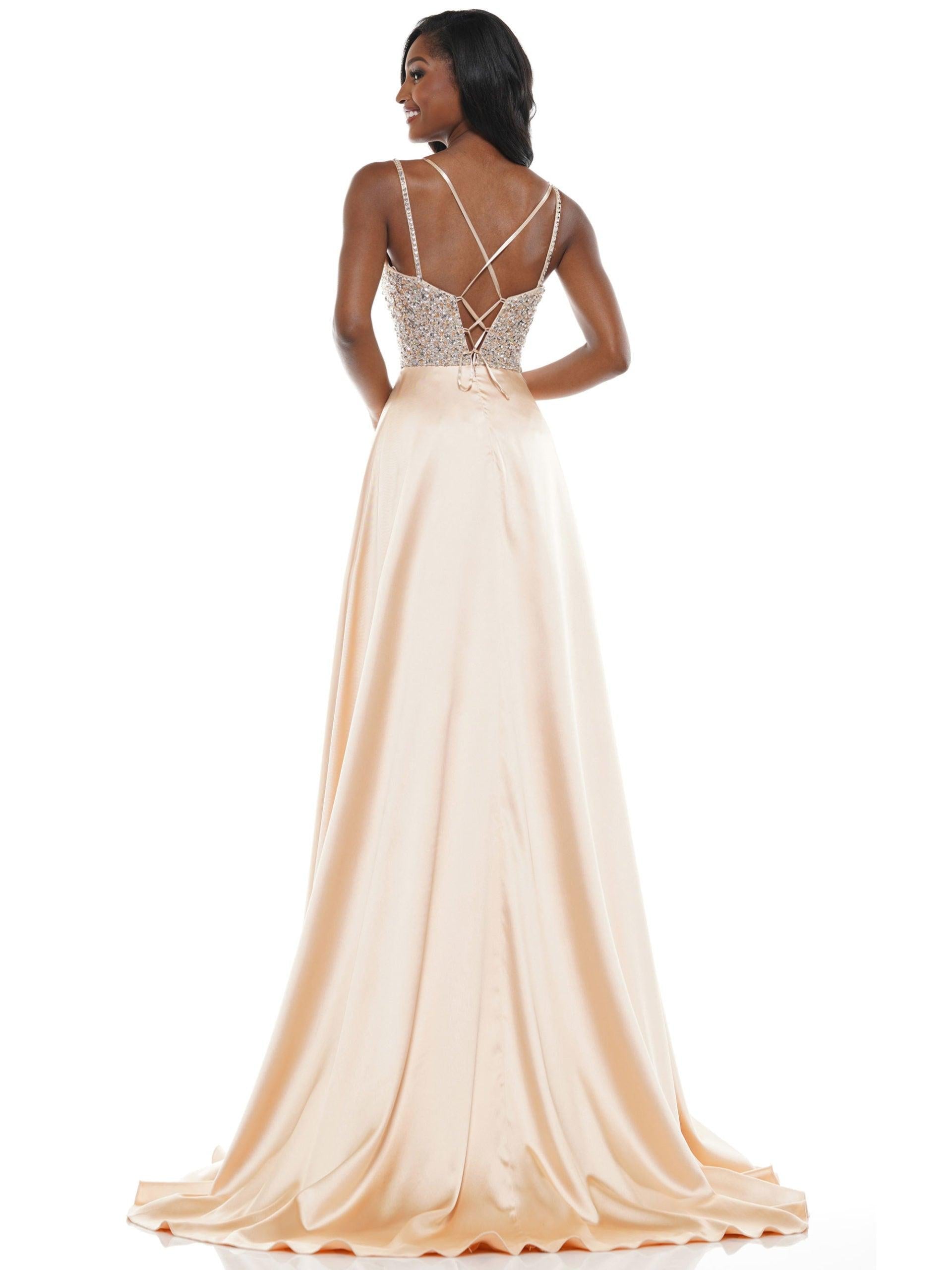 Colors 2604 Colors Prom Short Beaded Romper Skirt Overlay