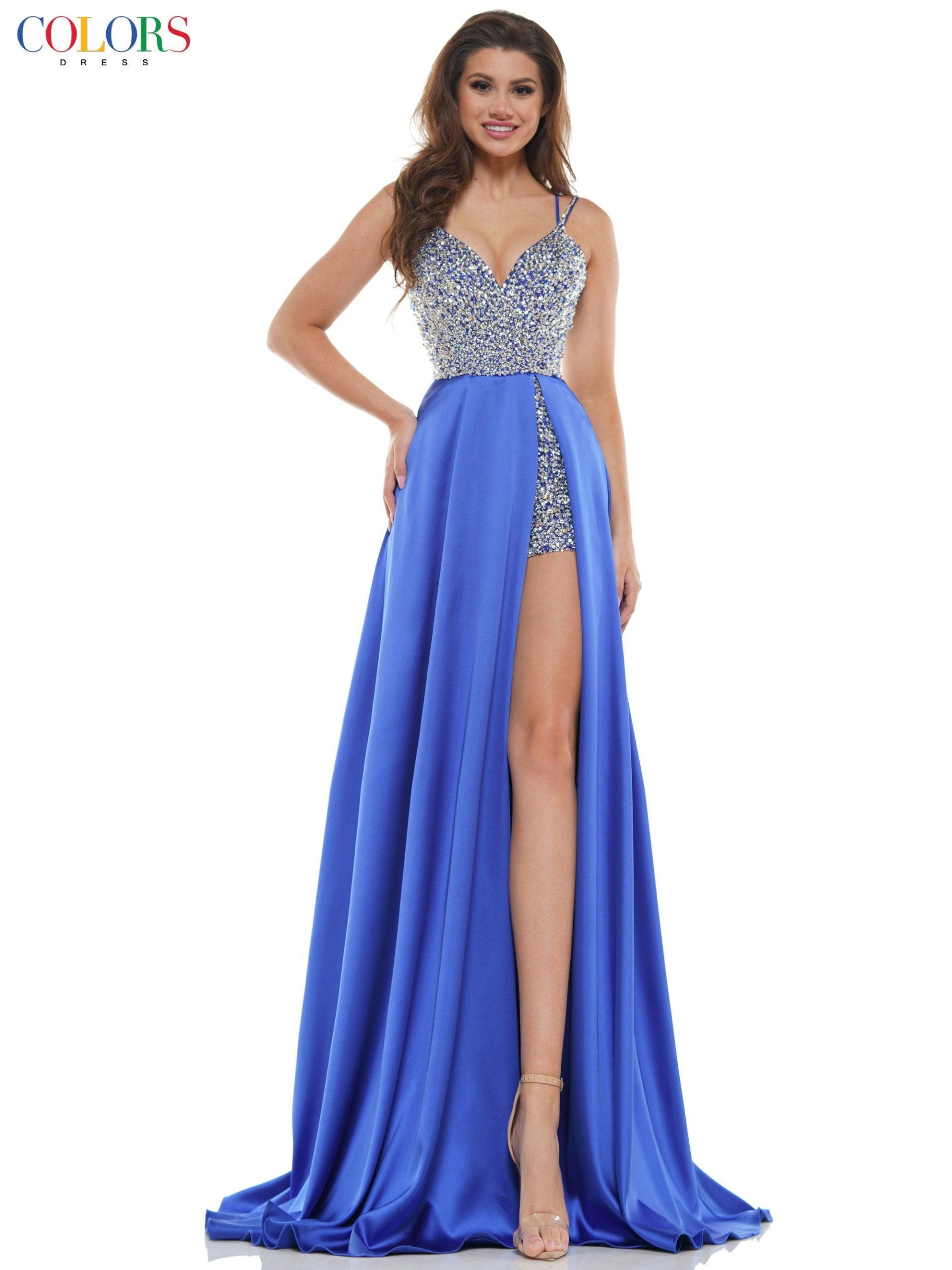Colors 2604 Colors Prom Short Beaded Romper Skirt Overlay
